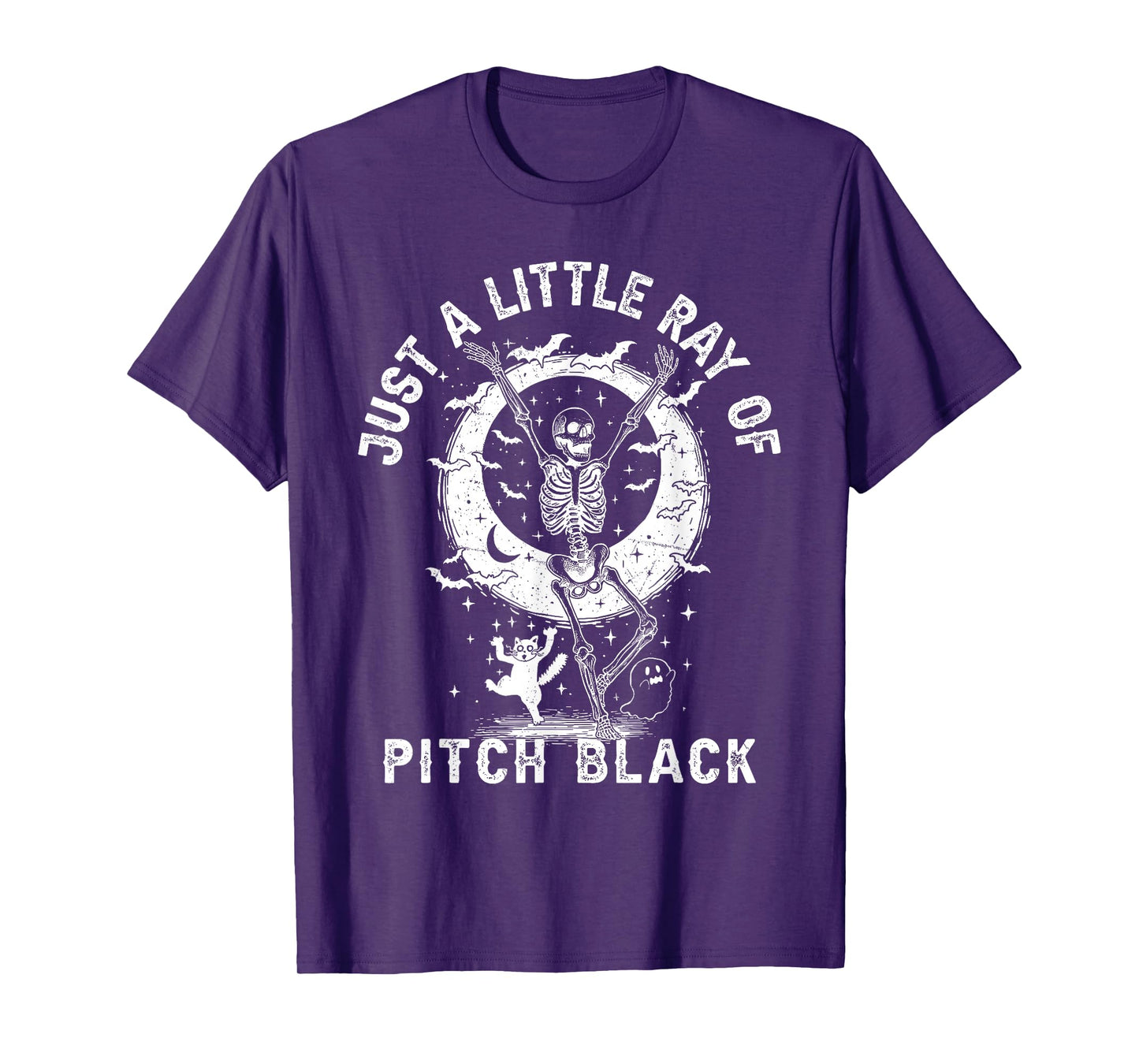 Just A Little Ray of Pitch Black Skeleton Halloween T-Shirt