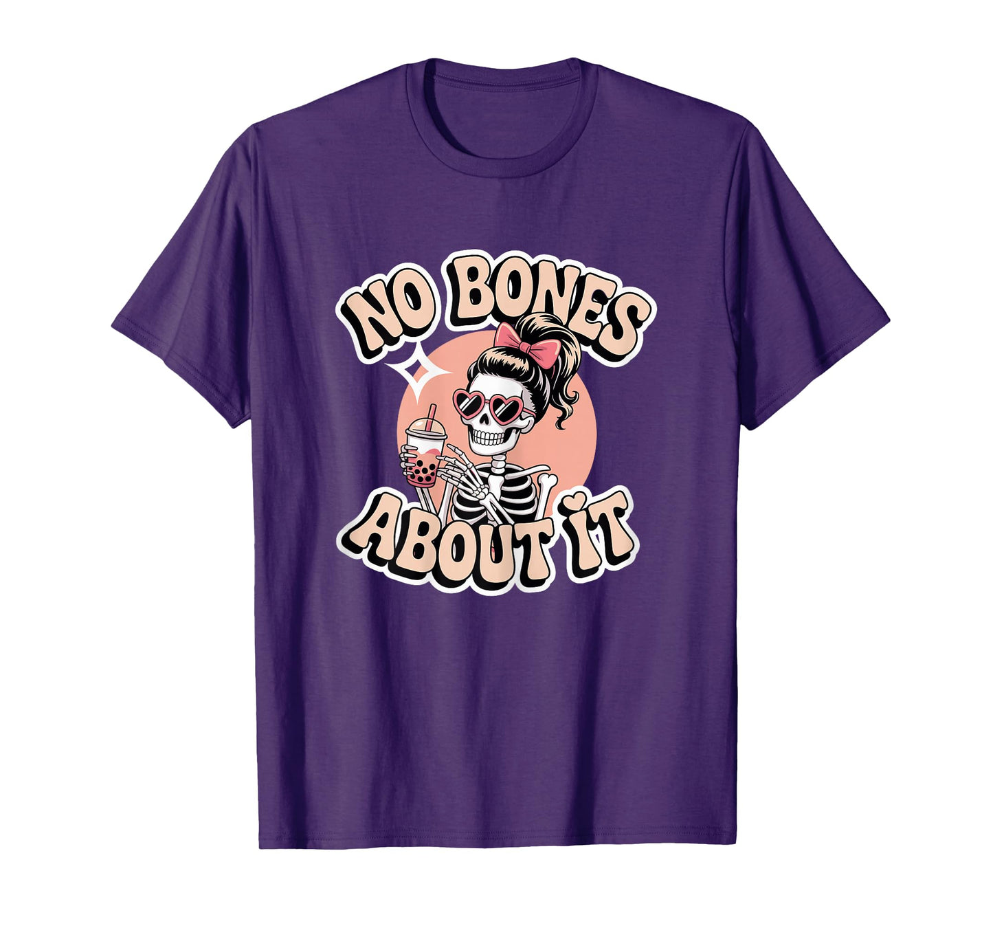 No Bones About It Skeleton Girl Bubble Tea T-Shirt