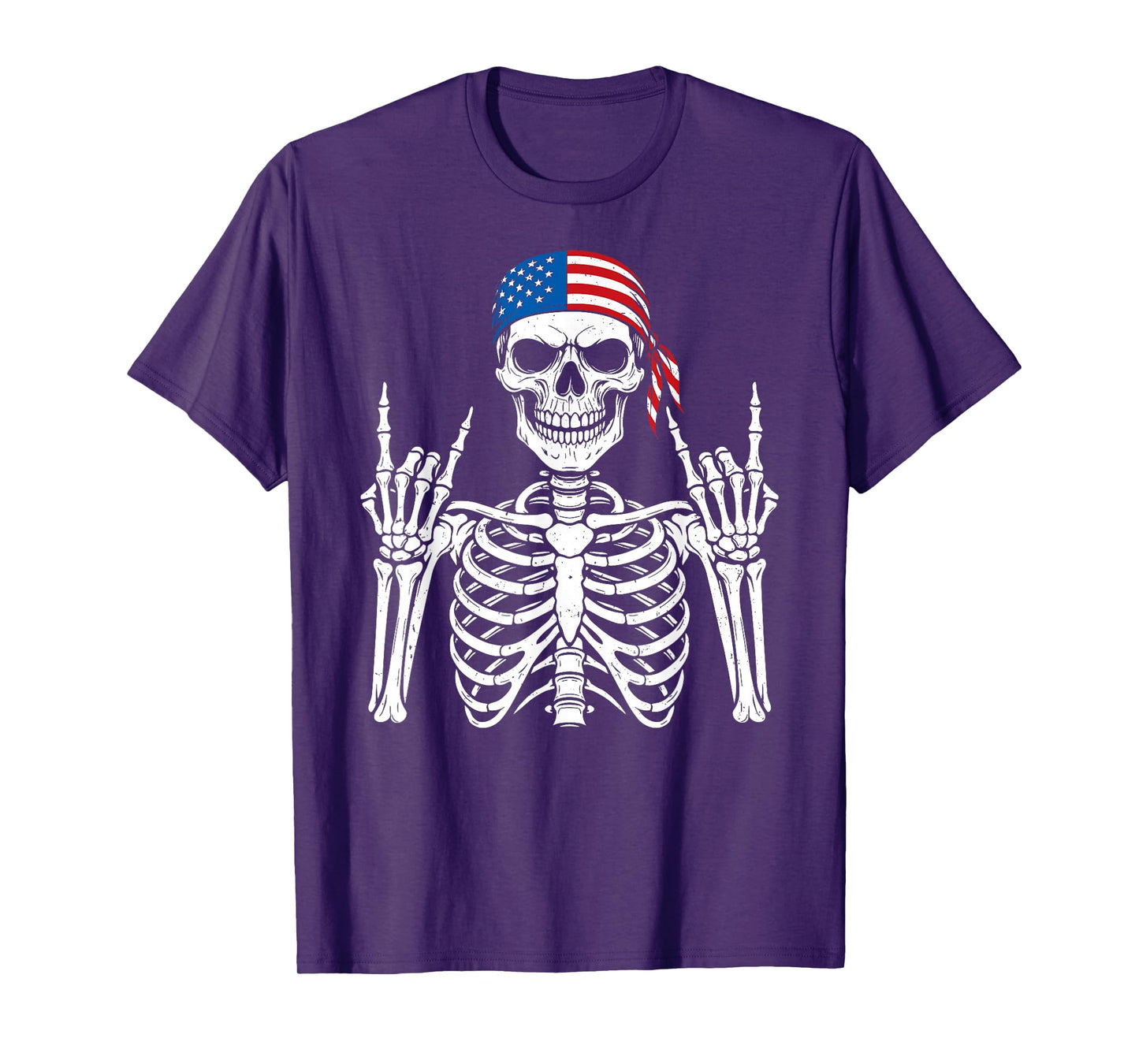 Rocker Hand Skeleton Cool Halloween Punk Rock Men Boys Kids T-Shirt