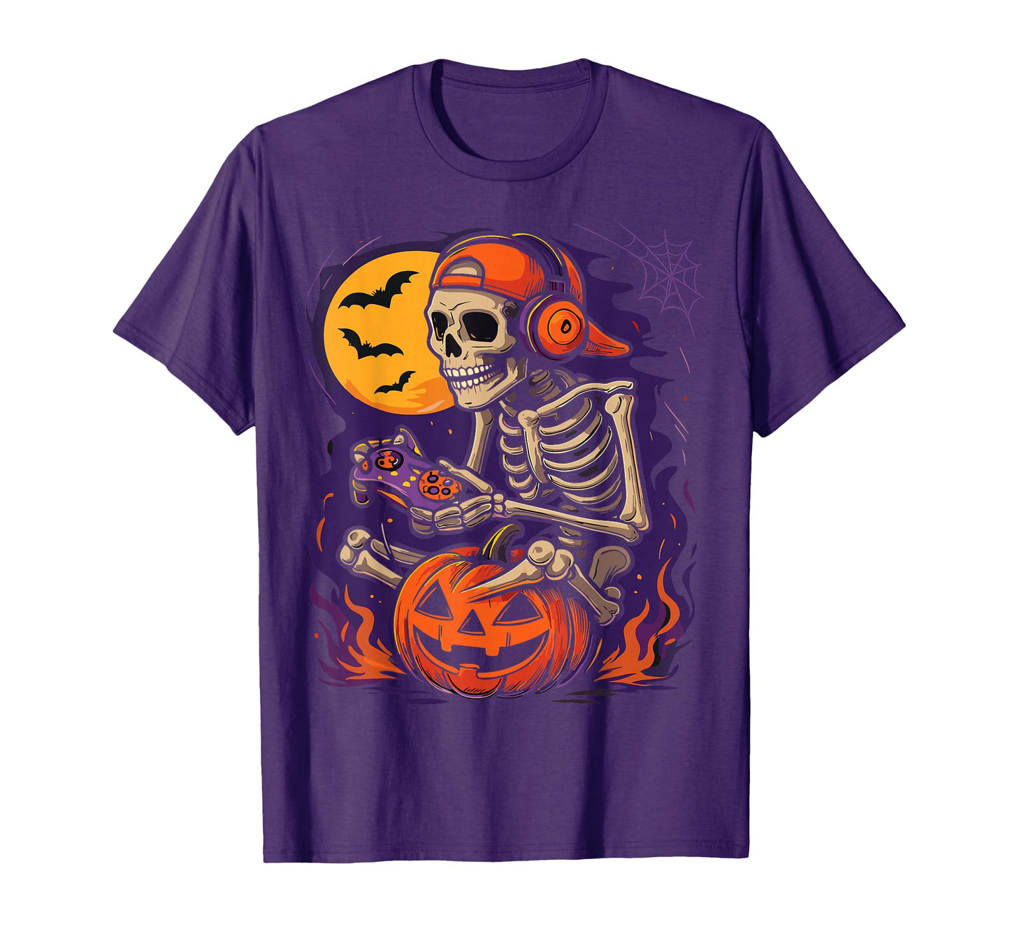 Funny Halloween Skeleton Gamer Gaming Costume for Boys Kids T-Shirt