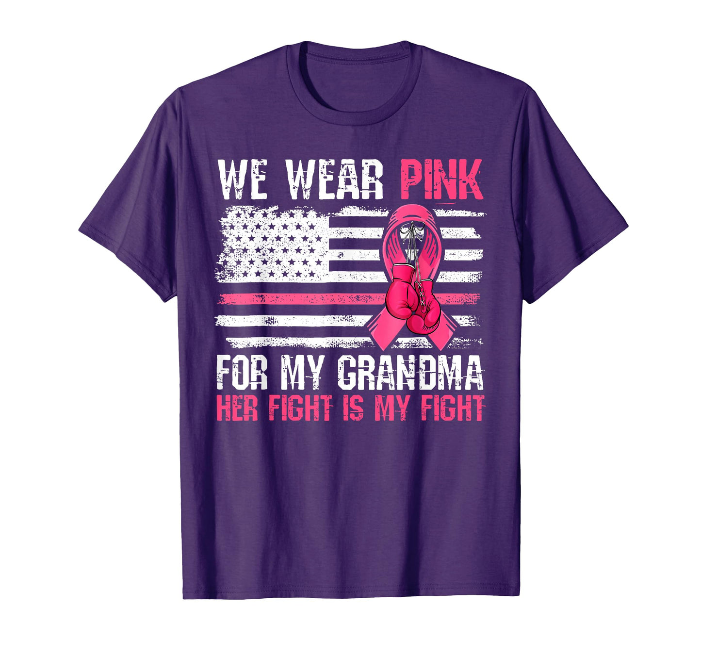 We Wear Pink For My Grandma Ribbon Breast Cancer Warrior T-Shirt