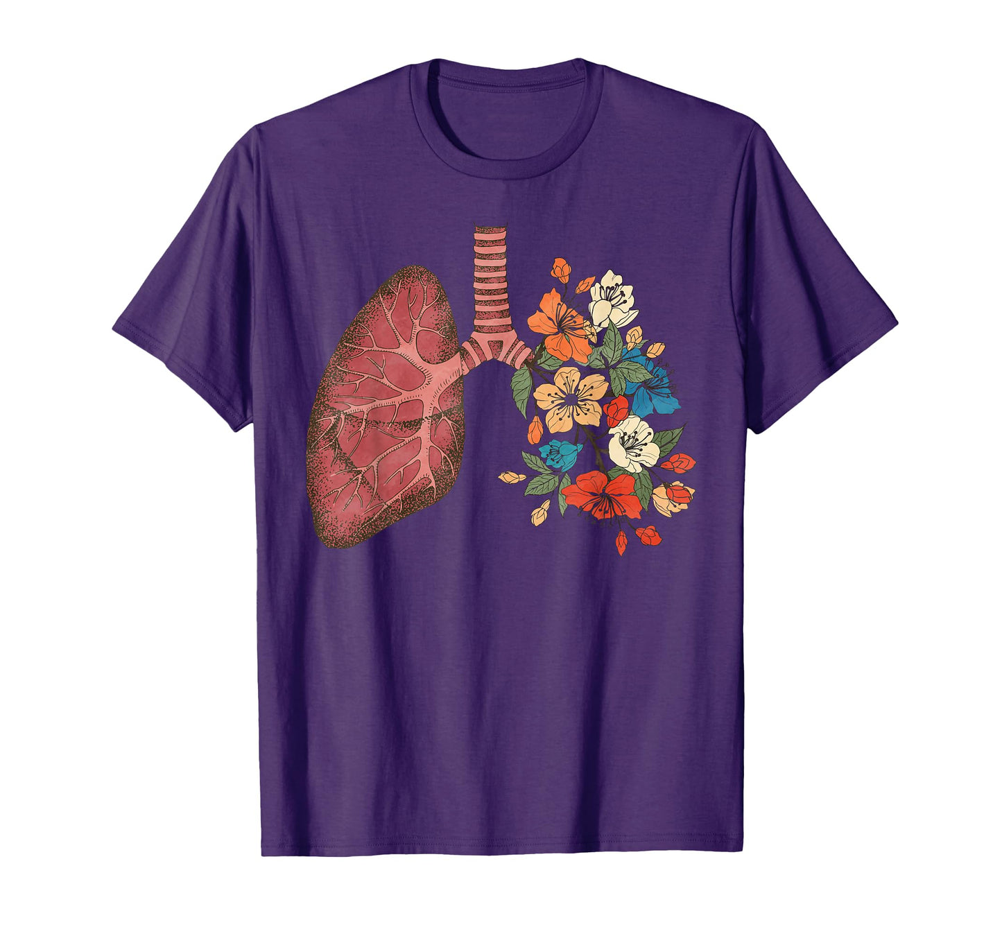 Pulmonologist Floral Lung Anatomy Respiratory Therapist Life T-Shirt