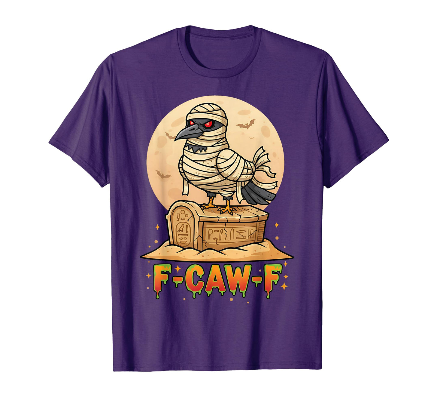Mummy Crow F-Caw-F Funny Black Raven Halloween Adult Humor T-Shirt
