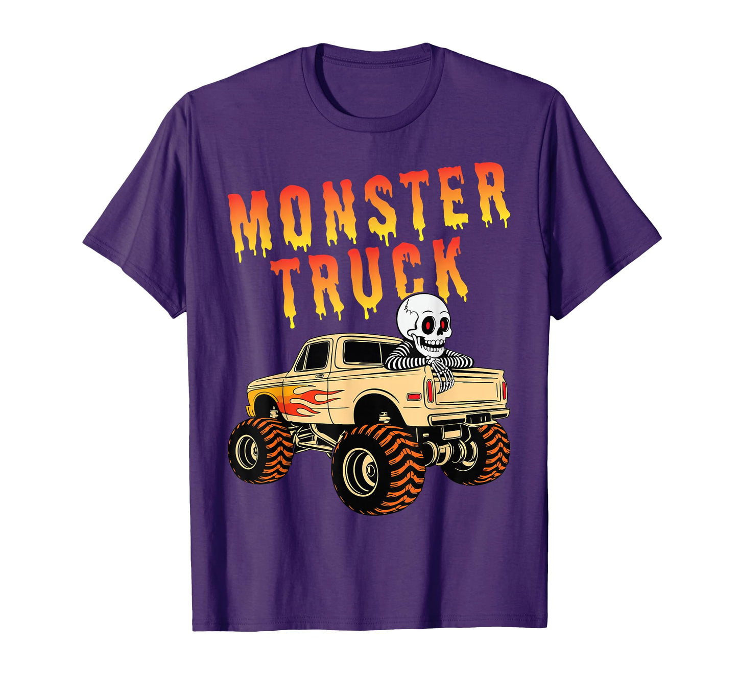Monster Truck Skeleton Halloween Costume T-Shirt