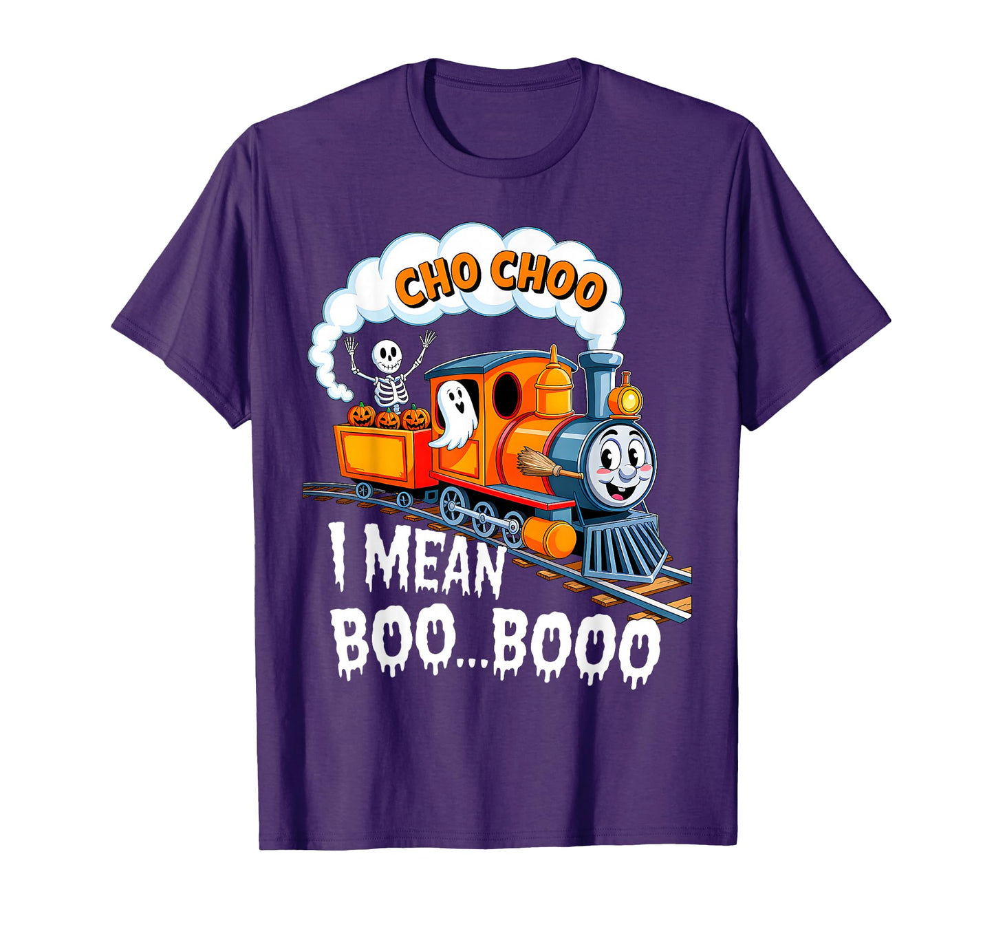 Halloween Train Choo I Mean Boo Ghost Pumpkin Toddler Kids T-Shirt