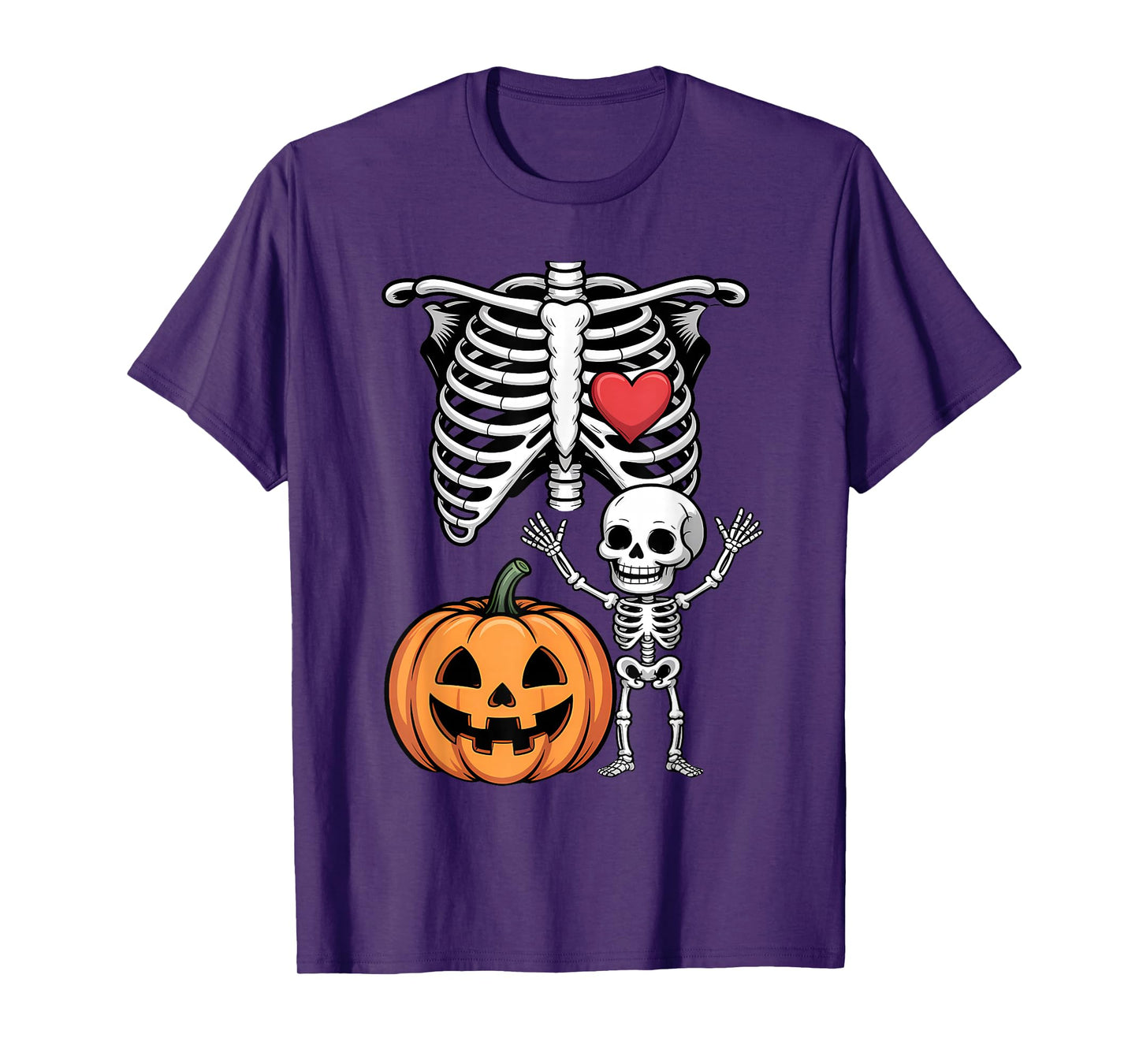 Skeleton Baby Pregnant Xray Rib Cage Halloween Costume T-Shirt