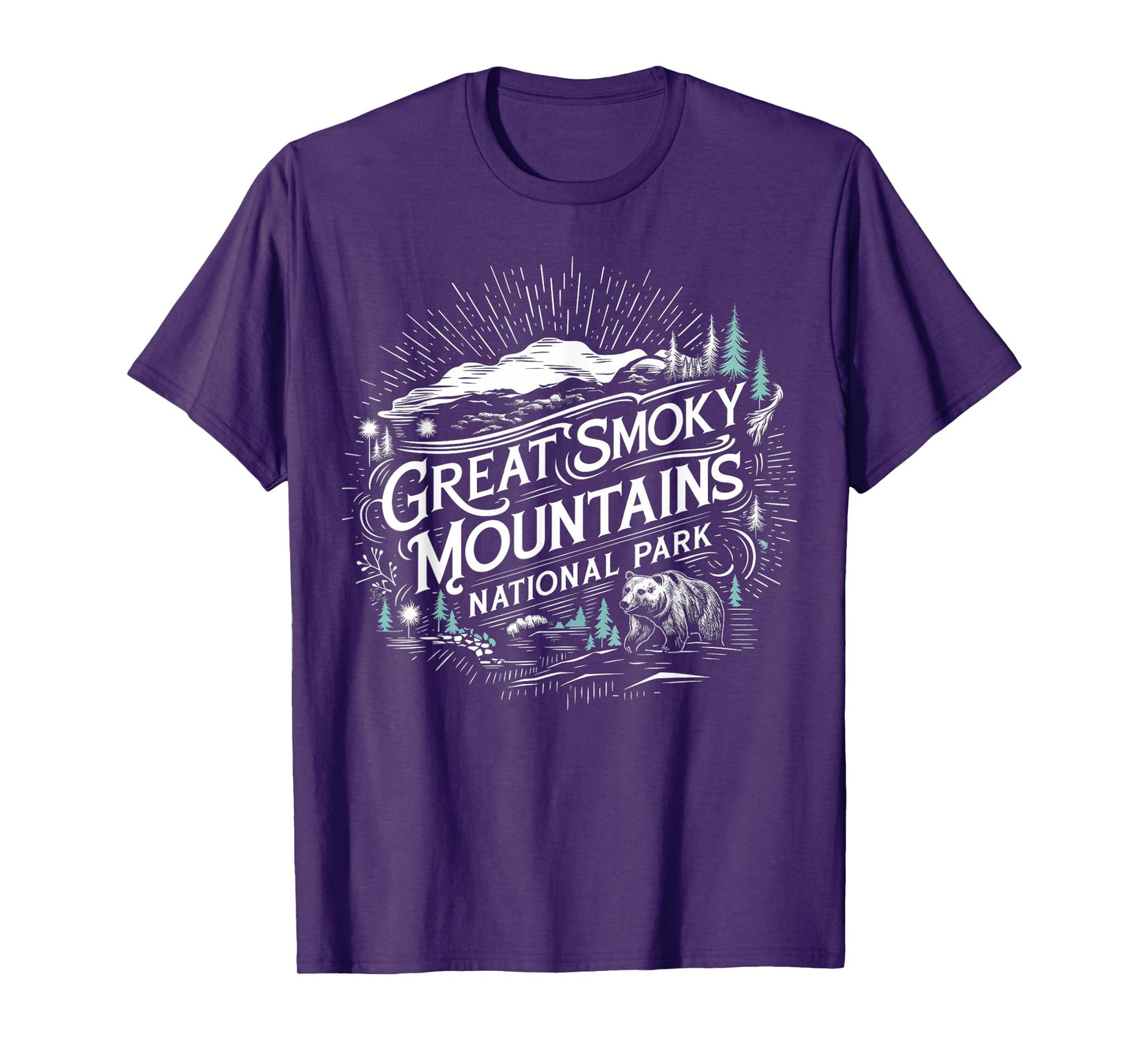 Retro Great Smoky Mountains National Park Mens Womens Hiking T-Shirt
