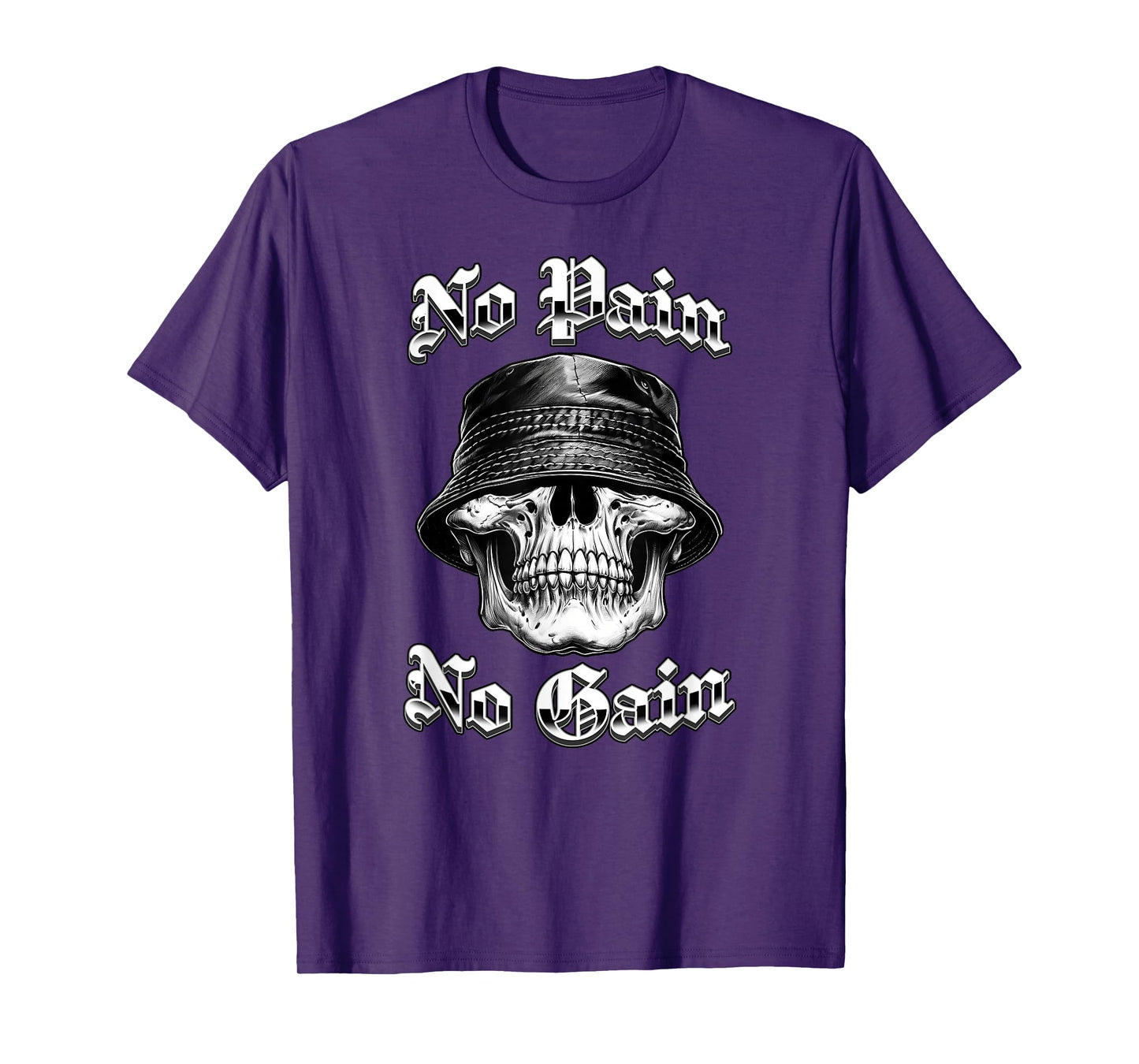 NO Pain NO GAIN Chicano Tattoo Art Skull Home Boy Low Rider T-Shirt