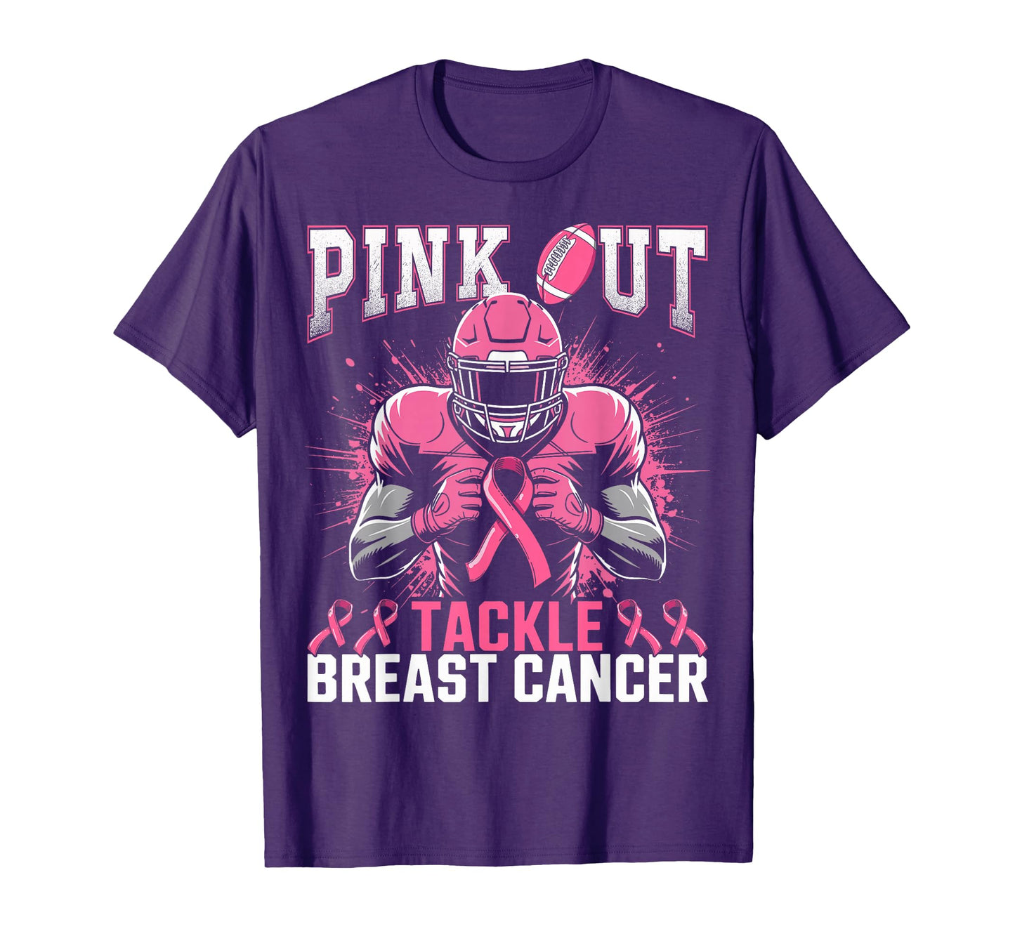 Pink Out Tackle Breast Cancer Awareness American Football T-Shirt