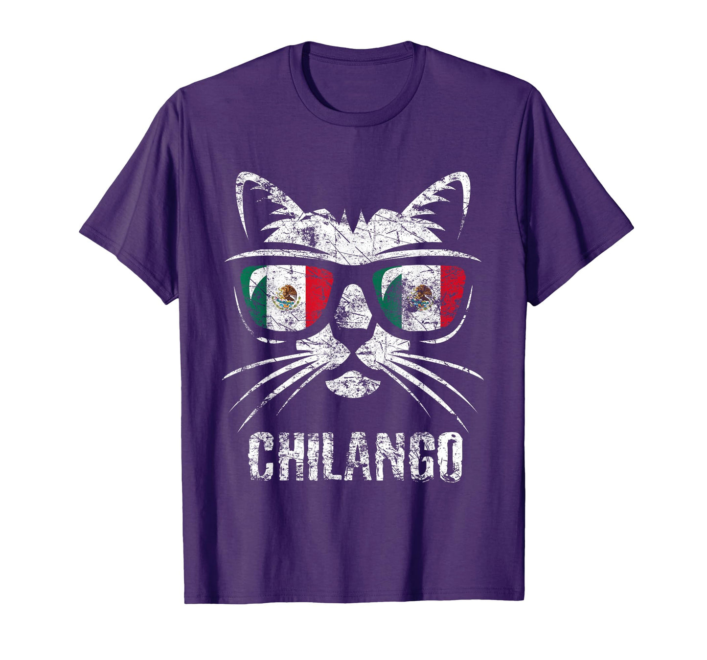 Mexico Flag Funny Cat Vintage Mexican Saying Chilango T-Shirt for Men Women Girls Kids