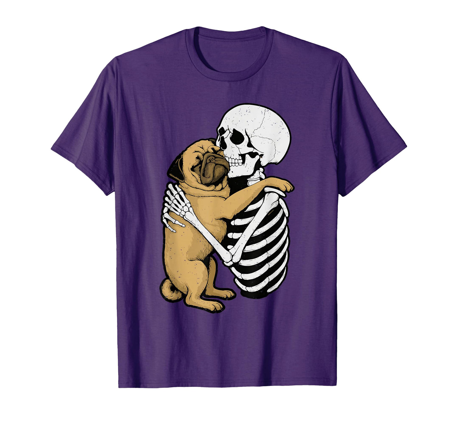 Skeleton Pug Halloween Dog Lover Puppy Bones Skulls Spooky T-Shirt