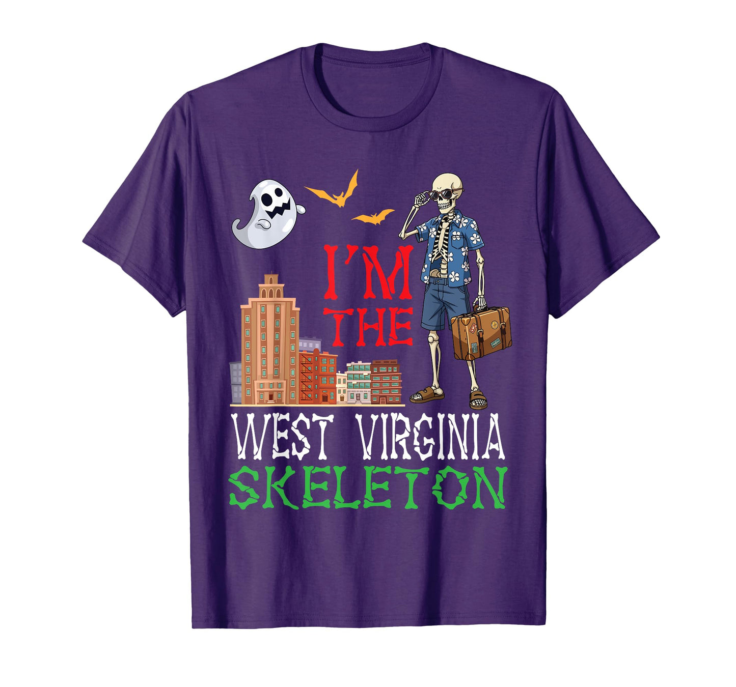 I'm The West Virginia Skeleton Cowboy Halloween Desert Ghost T-Shirt