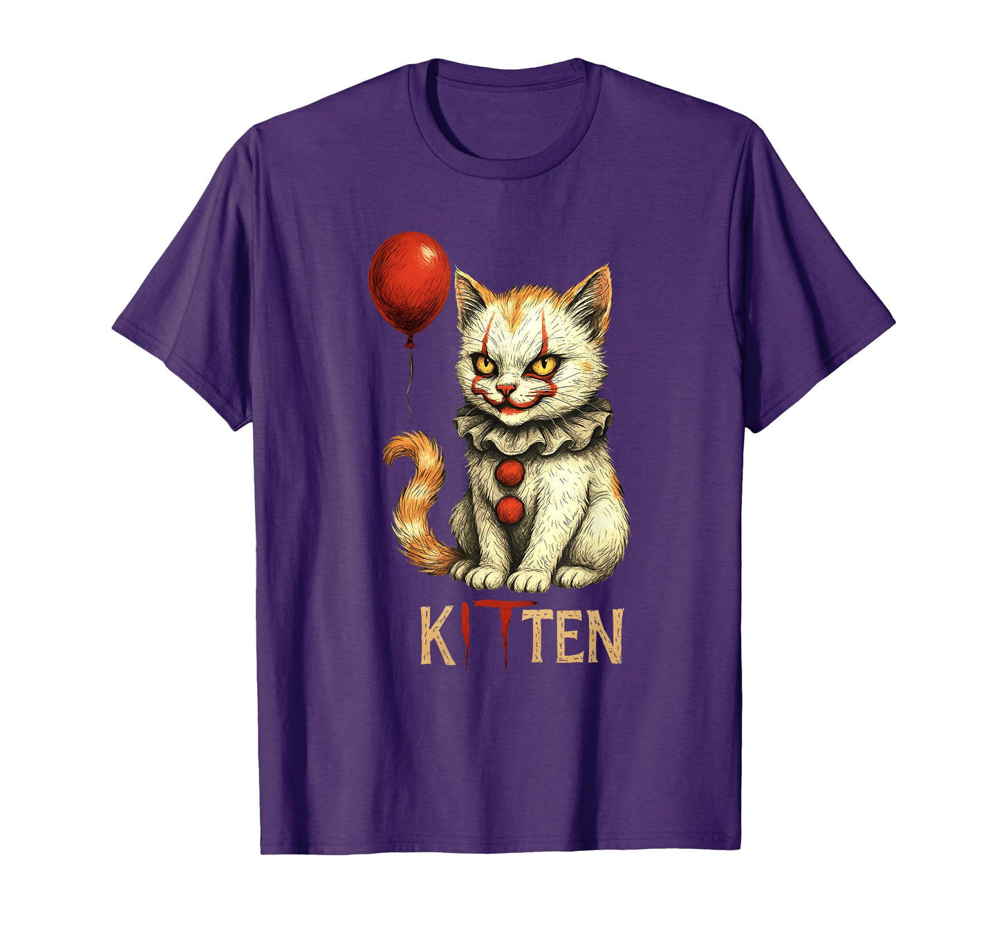 Funny Horror Retro Characters Kitten Cat Lovers Halloween T-Shirt