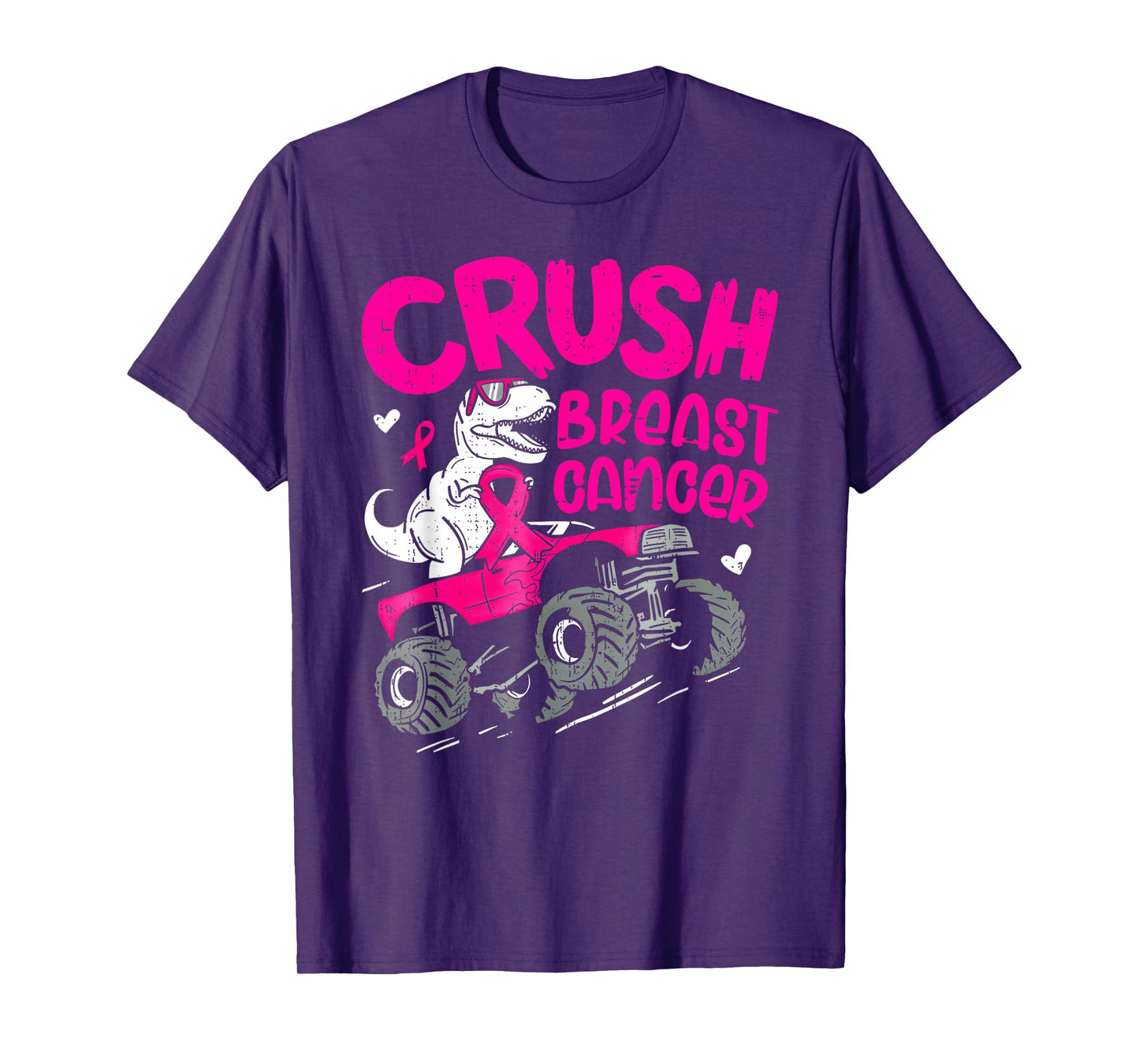 Crush Breast Cancer Awareness Monster Truck Toddler Boy Kids T-Shirt