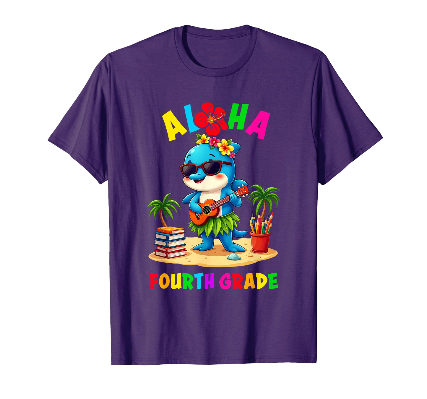 Aloha Fourth Grade Funny Aloha Kids Back To School T-Shirt