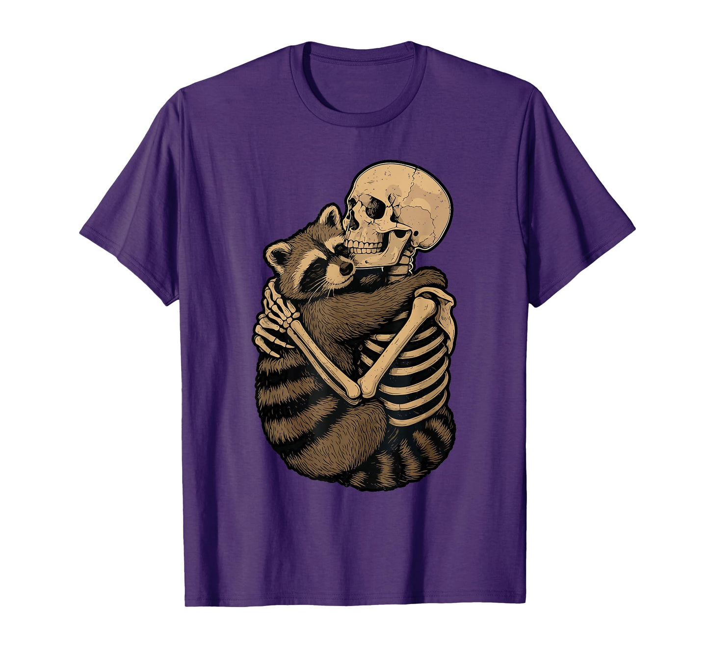 Skeleton Raccoon Halloween Zoo Animal Wildlife Spooky Season T-Shirt