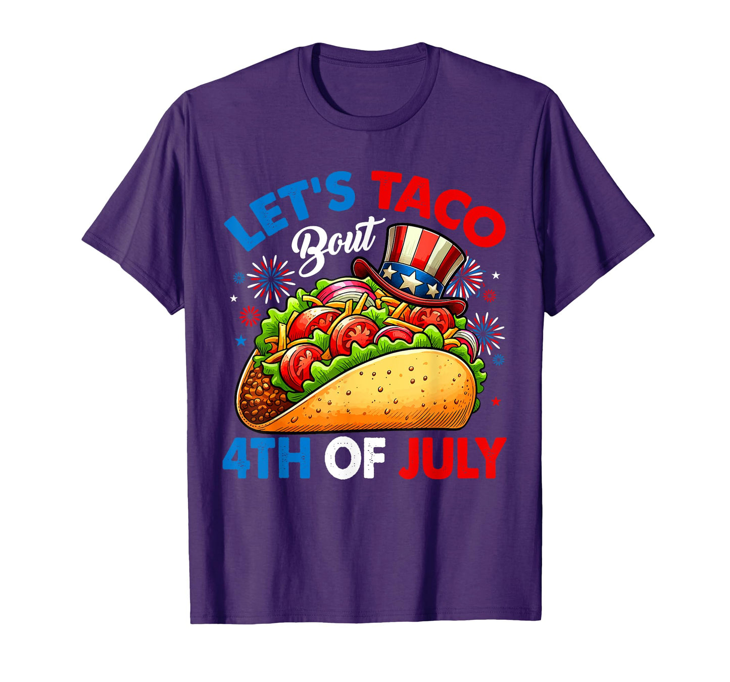 4th Of July Costume Mexican Taco Food Lover Fireworks T-Shirt