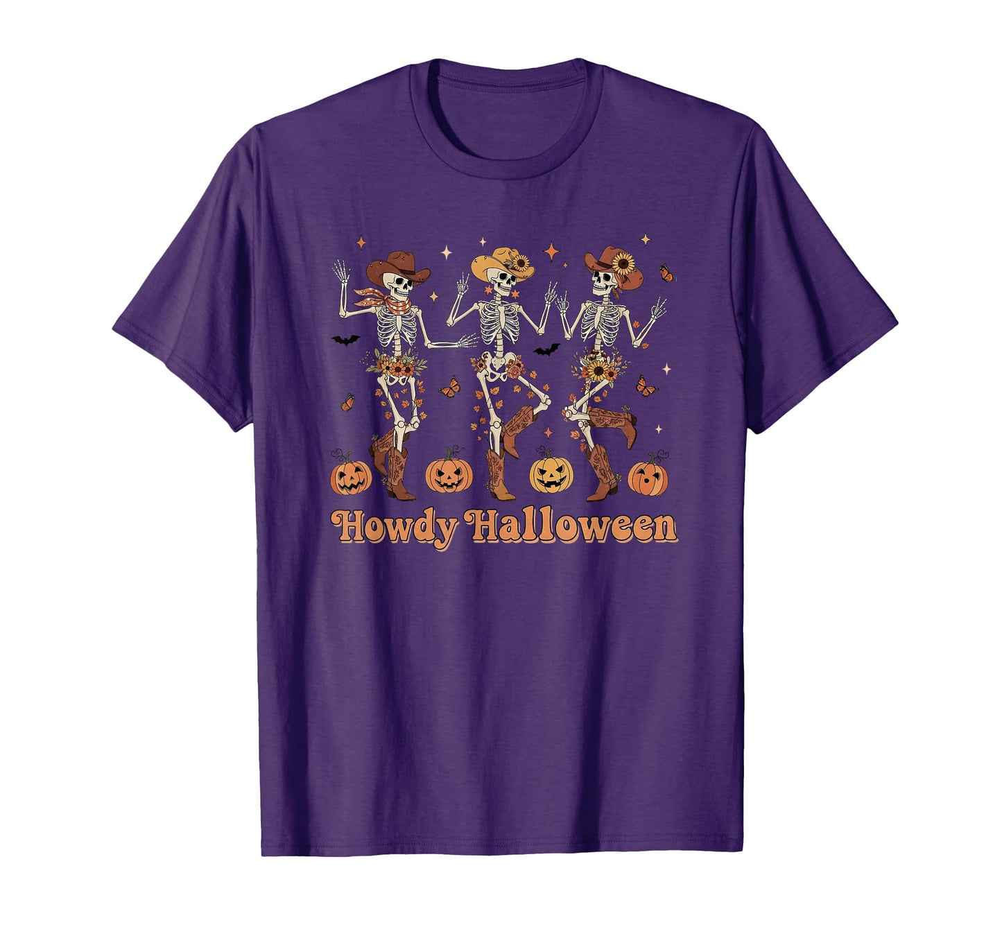 Howdy Cowboy Skeleton Dancing Country Western Halloween T-Shirt