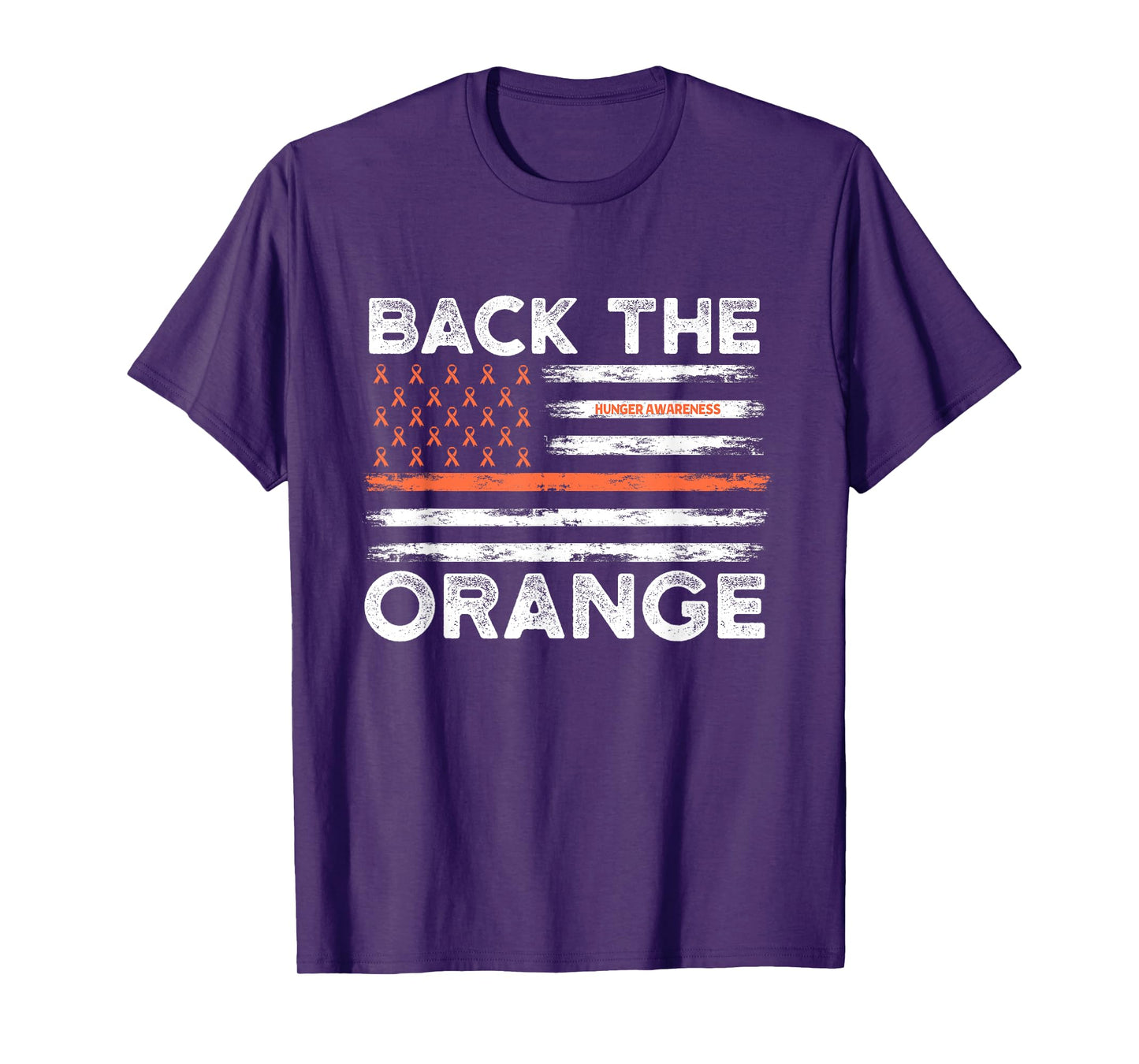 Back The Orange Hunger Awareness Flag Orange Ribbon T-Shirt