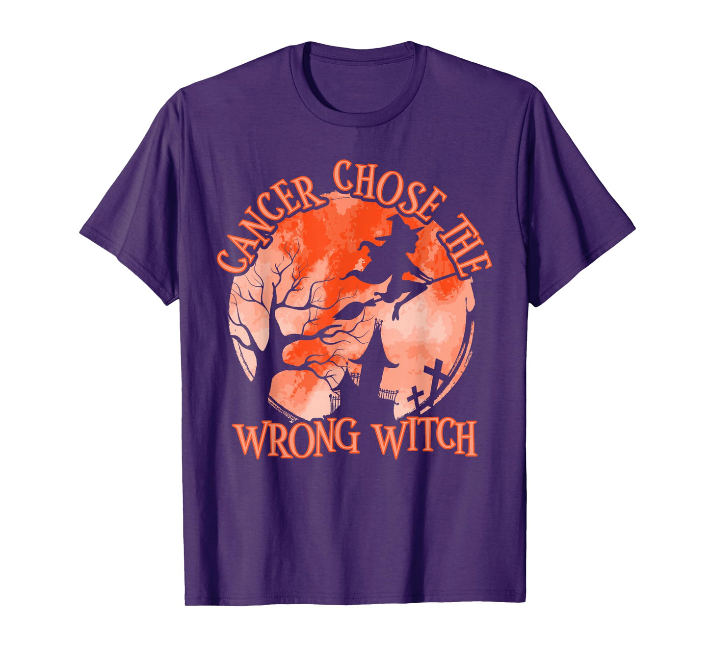 Cancer Chose The Wrong Witch Orange Kidney Cancer T-Shirt