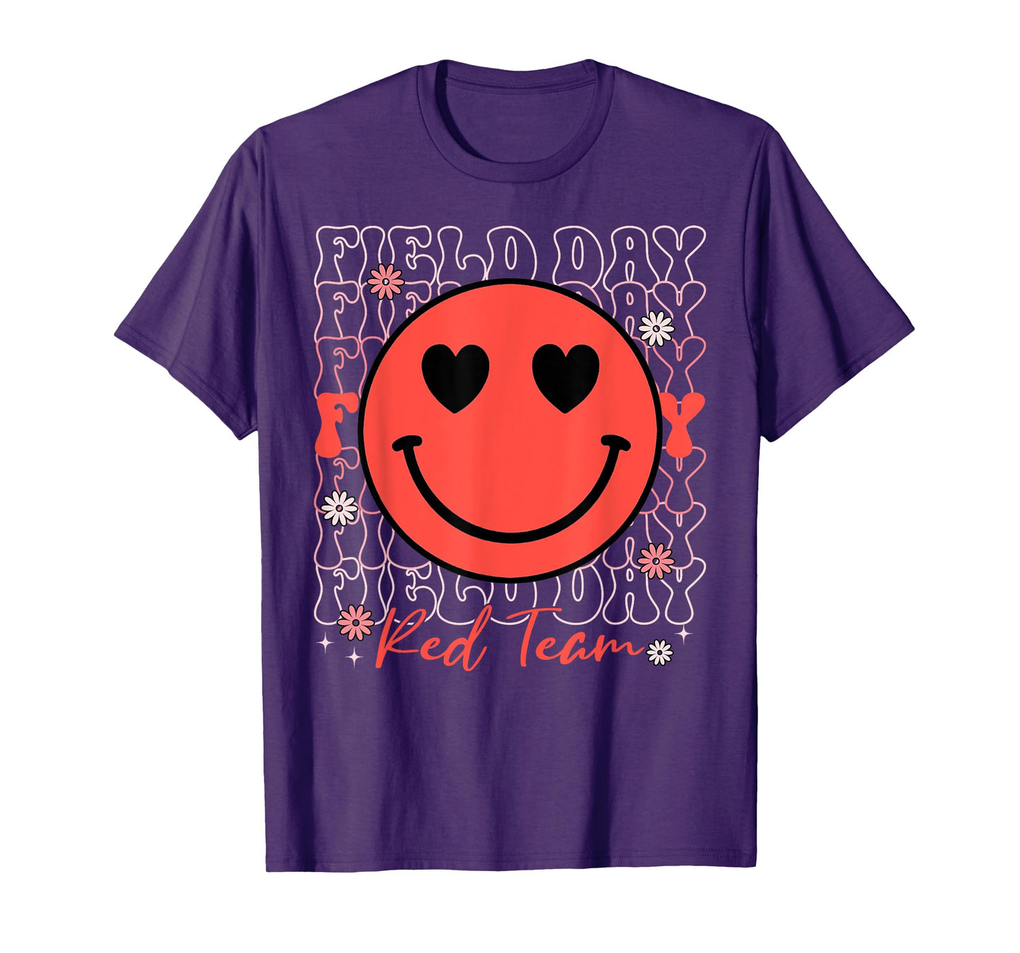 Field Day Red Team Smile Face Field Day Games Kids Teacher T-Shirt