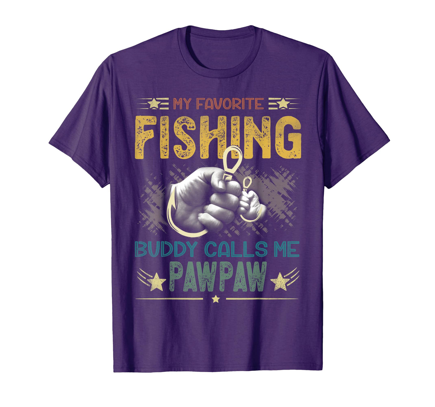 Mens Mens My Favorite Fishing Buddy Calls Me Pawpaw Fathers Day T-Shirt