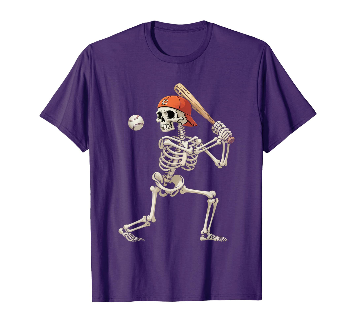Skeleton Baseball Halloween Costume Funny Men Boys Kids T-Shirt