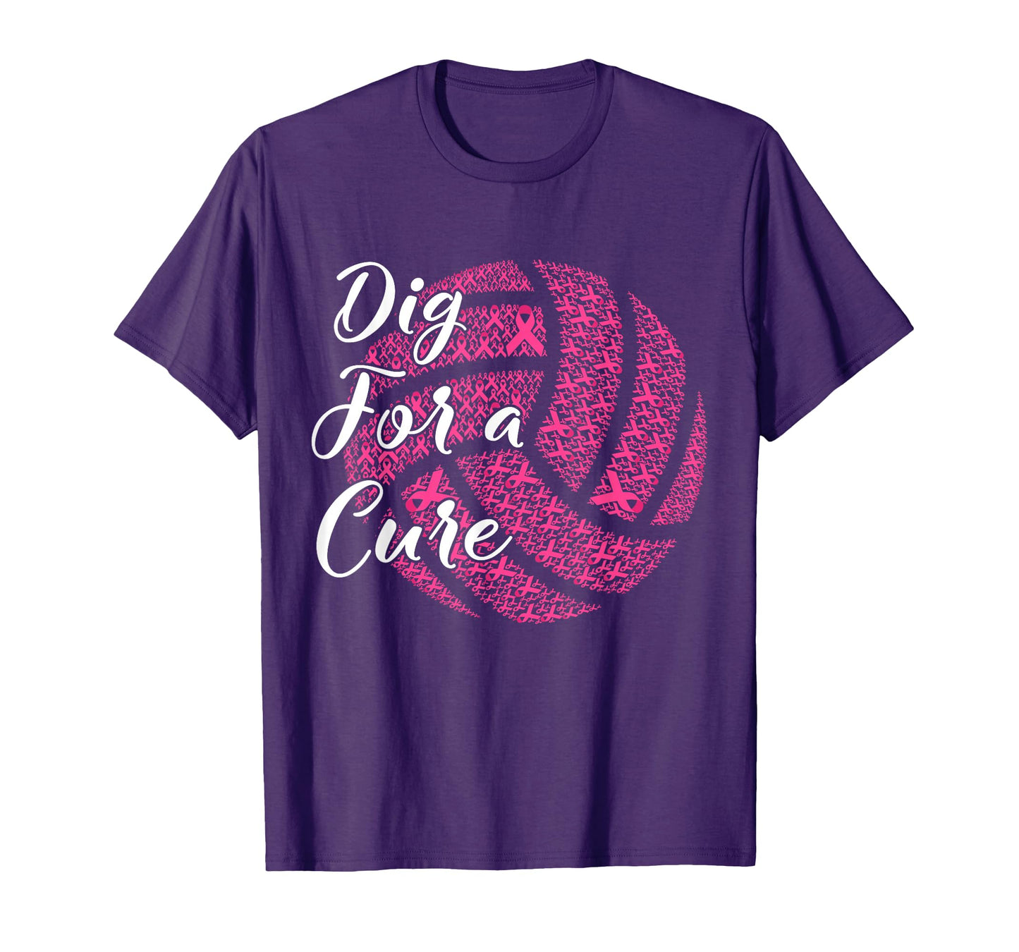 Dig For A Cure Breast Cancer Awareness Volleyball Pink T-Shirt