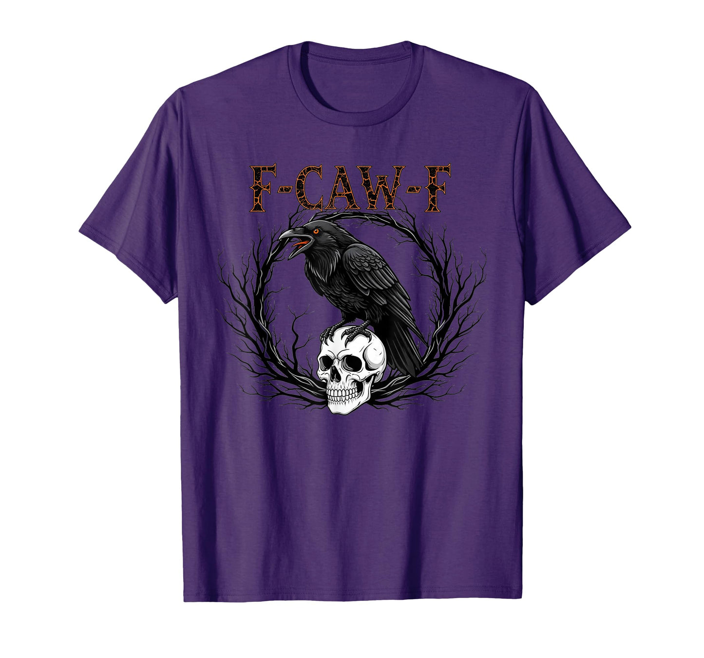 Black Crow F-Caw-F Funny Black Bird Moon Gothic T-Shirt