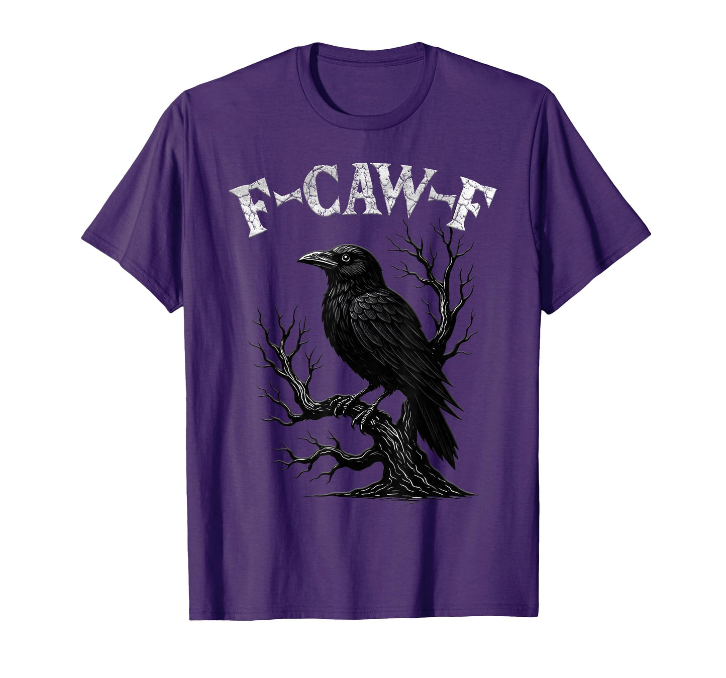 Black Crow, F-Caw-F Funny Black Bird Moon Gothic Adult Humor T-Shirt