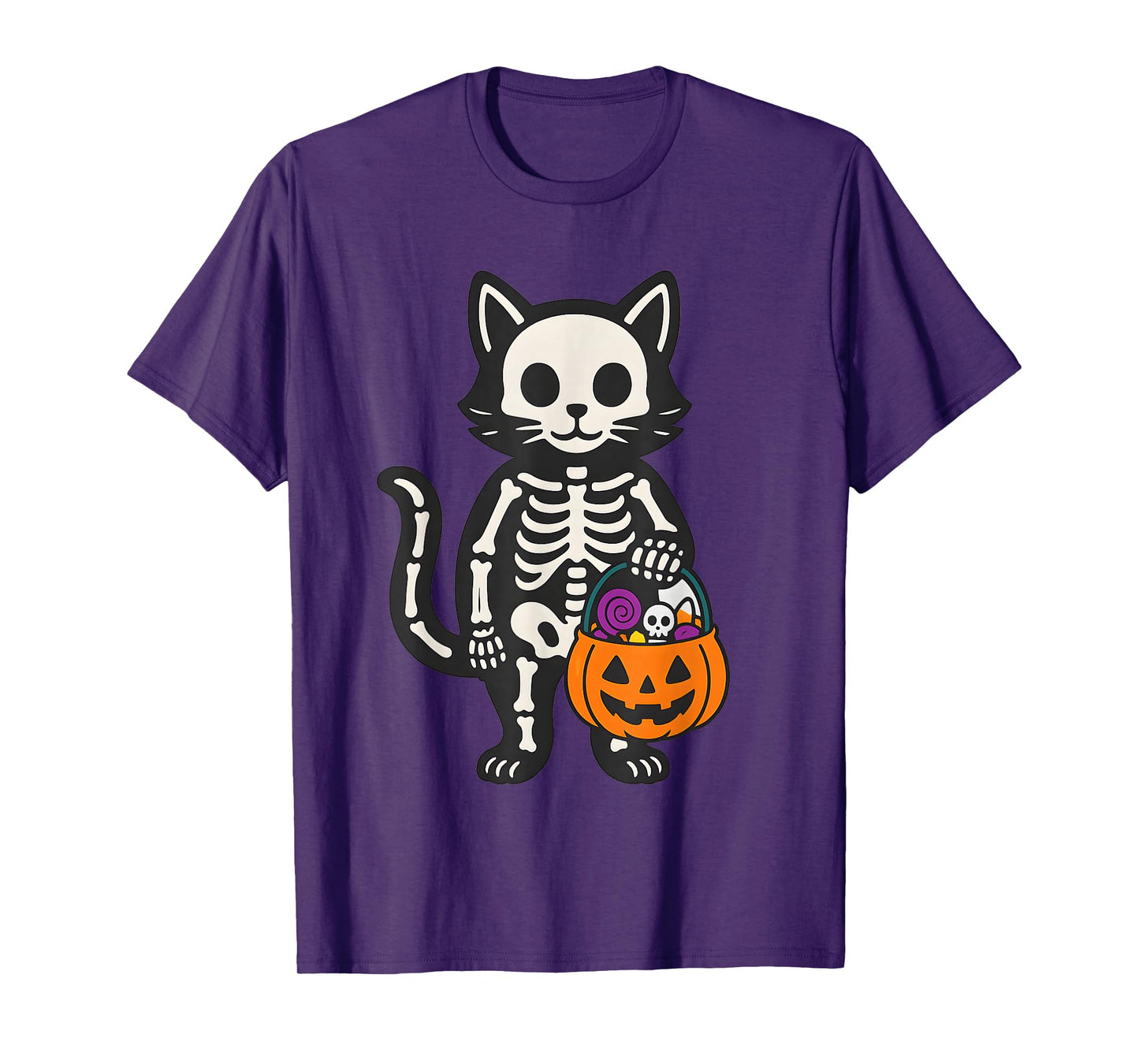 Cat Skeleton Halloween Spooky Skeleton Trick or Treat T-Shirt