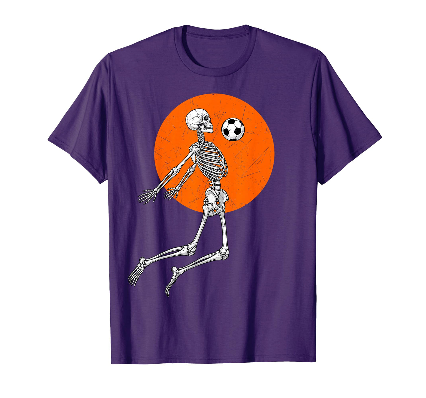 Skeleton Soccer Player Chest Stop Sports Fan Spooky Football T-Shirt
