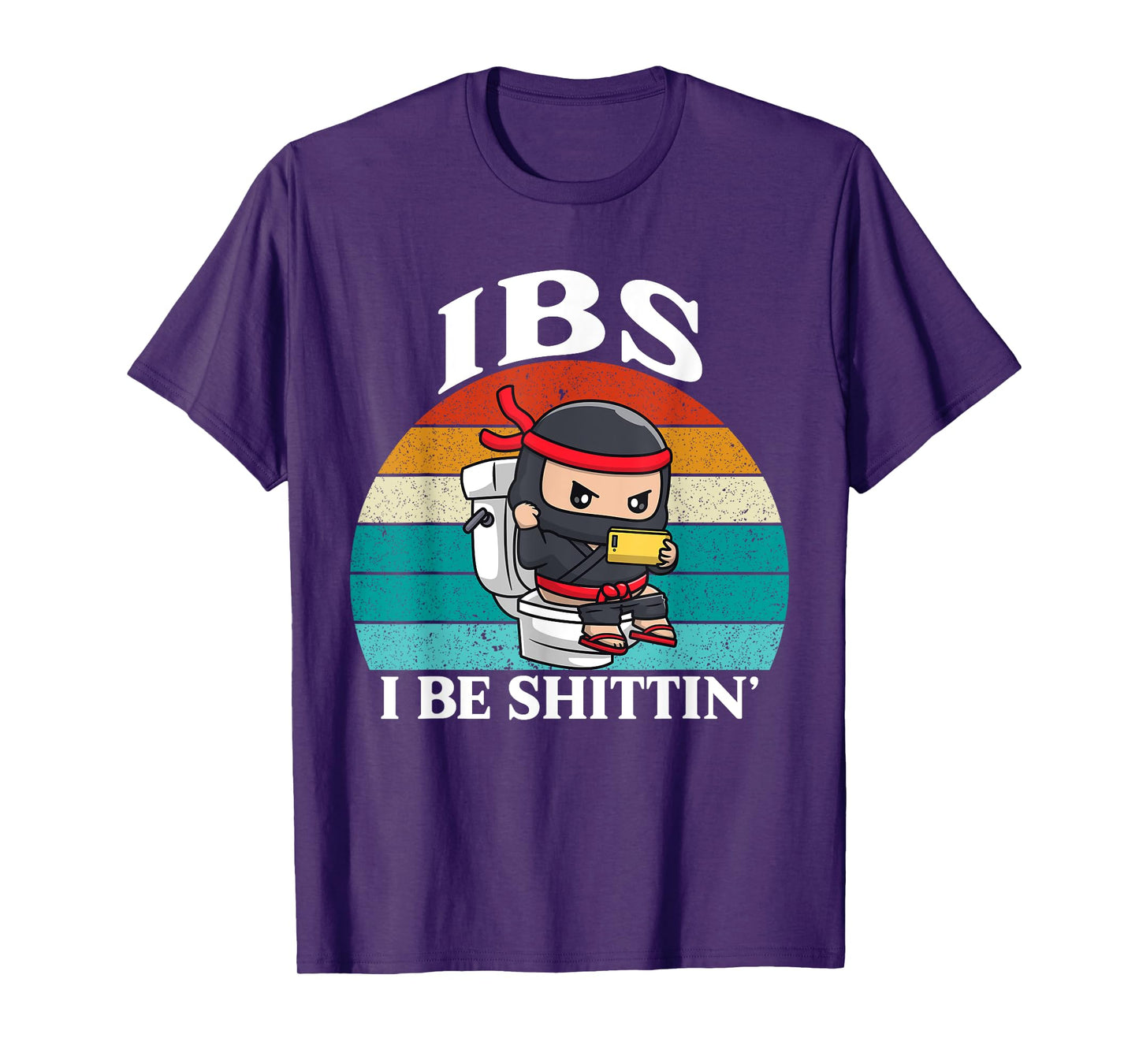 IBS I Be Shittin' Shirt - Funny Retro Ninja Playing Phone T-Shirt