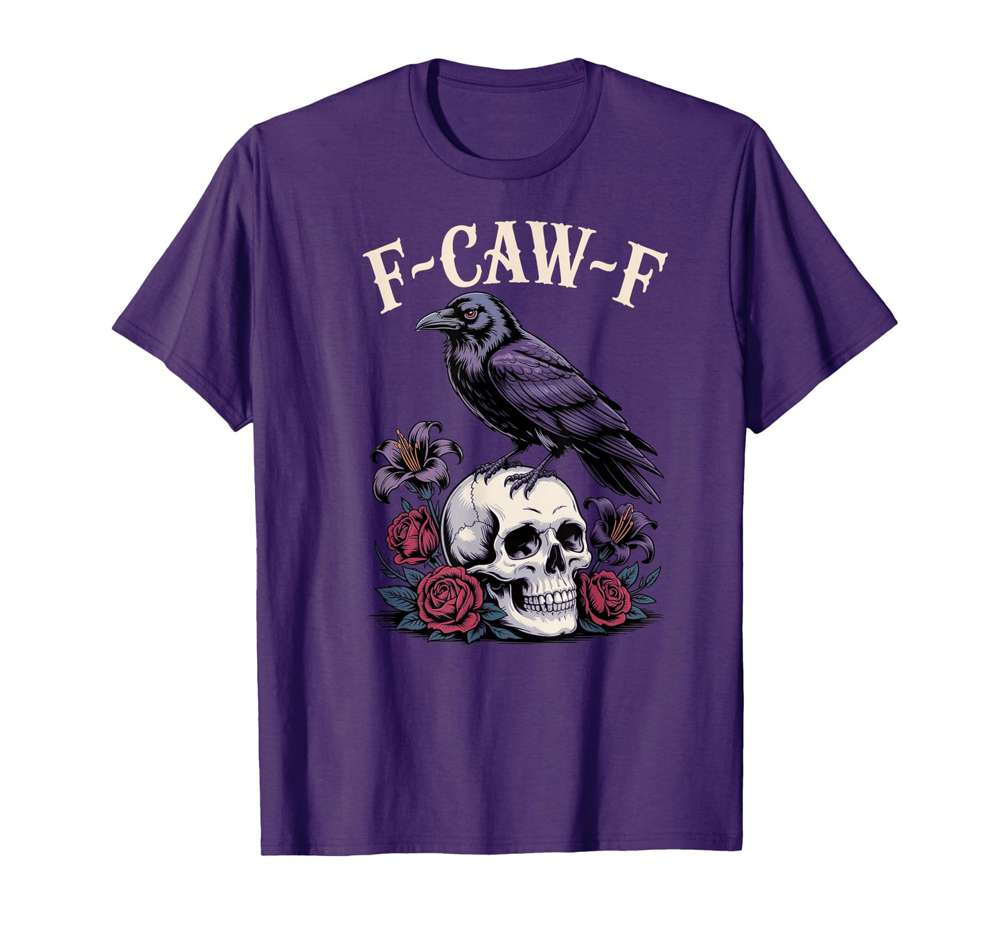 Funny F-CAW-F Crow Black Crow F-Caw-F Graphic for Halloween T-Shirt