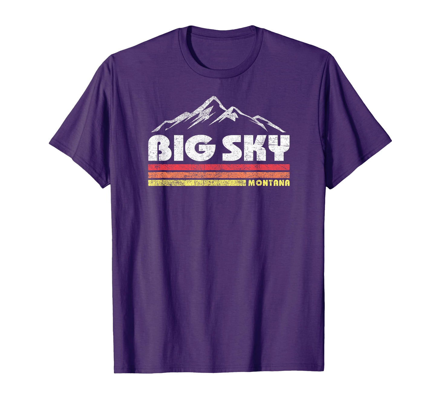 Vintage Big Sky Montana Mountain Retro Hiking Souvenir T-Shirt