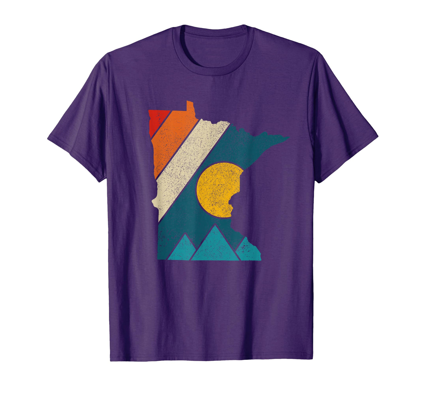 Minnesota Vintage State Map Mountains Hiking Pride Gift T-Shirt