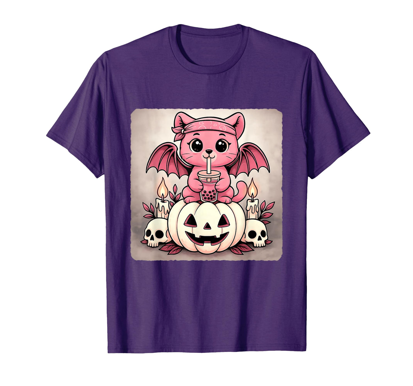 Cougar Bat Kawaii Pastel Goth Creepy Cute Skeleton T-Shirt