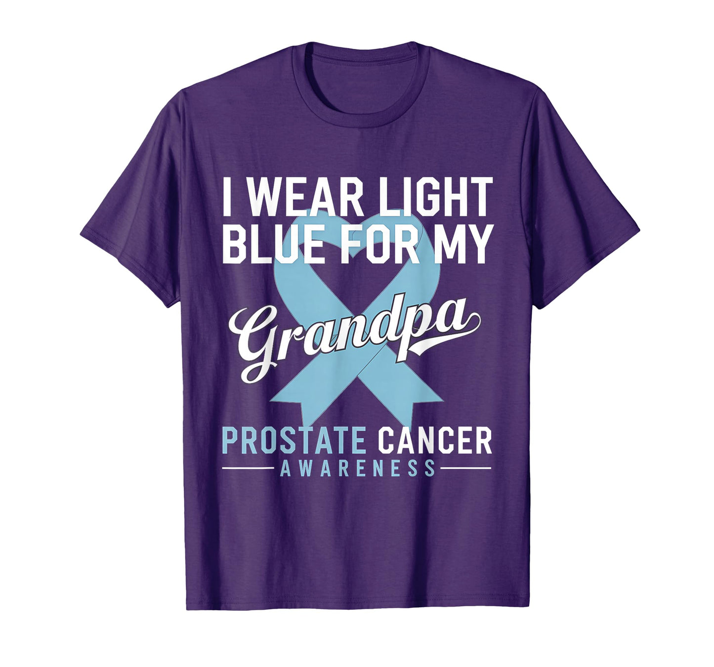 Prostate Cancer Awareness Light Blue Ribbon For My Grandpa T-Shirt