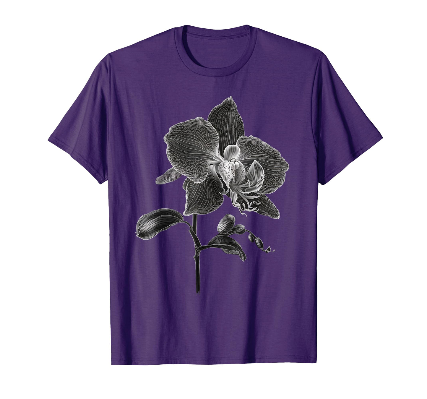 Black and White Orchid men and Orchid womens T-Shirt