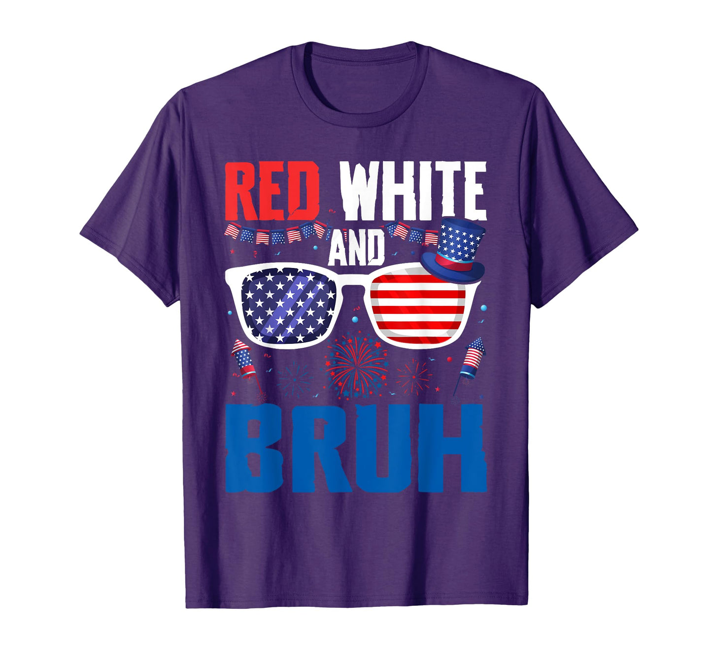 Red White And Bruh 4th Of July Boys Patriotic Teens Kids T-Shirt