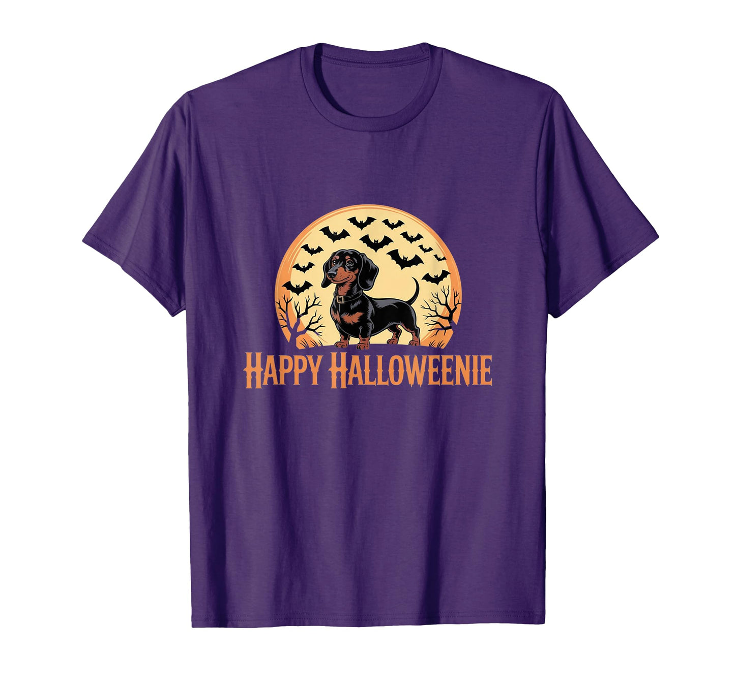 Happy Halloweenie – Spooky Dachshund Moon T-Shirt