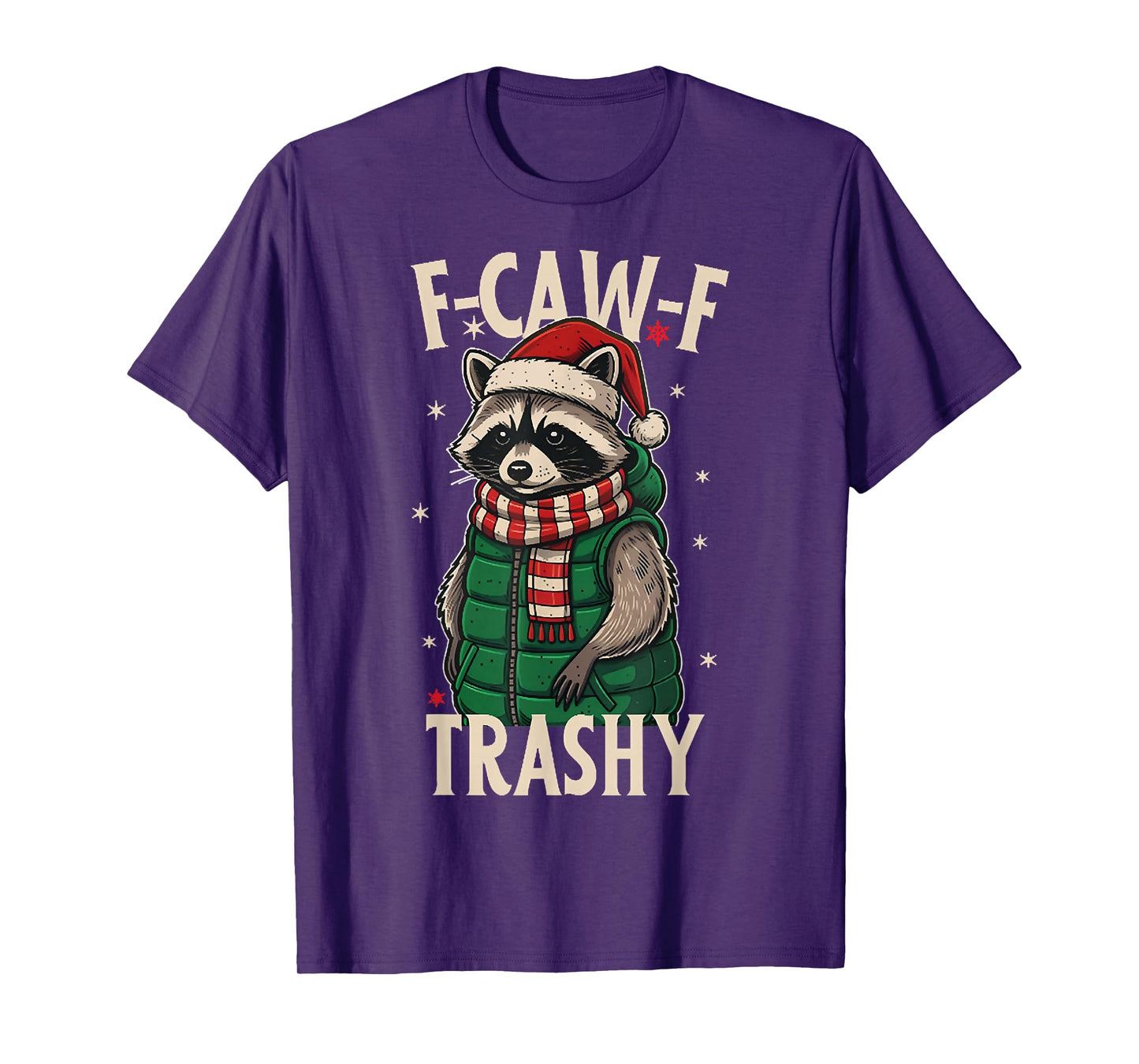 F-caw-f Trashy, Funny Trashy Raccoon Opossums Santa Hat T-Shirt