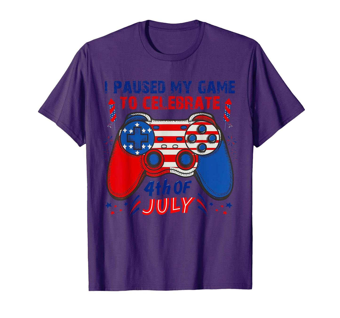 Gamer 4th Of July American Flag Gaming Lover Boys Girls Teen T-Shirt