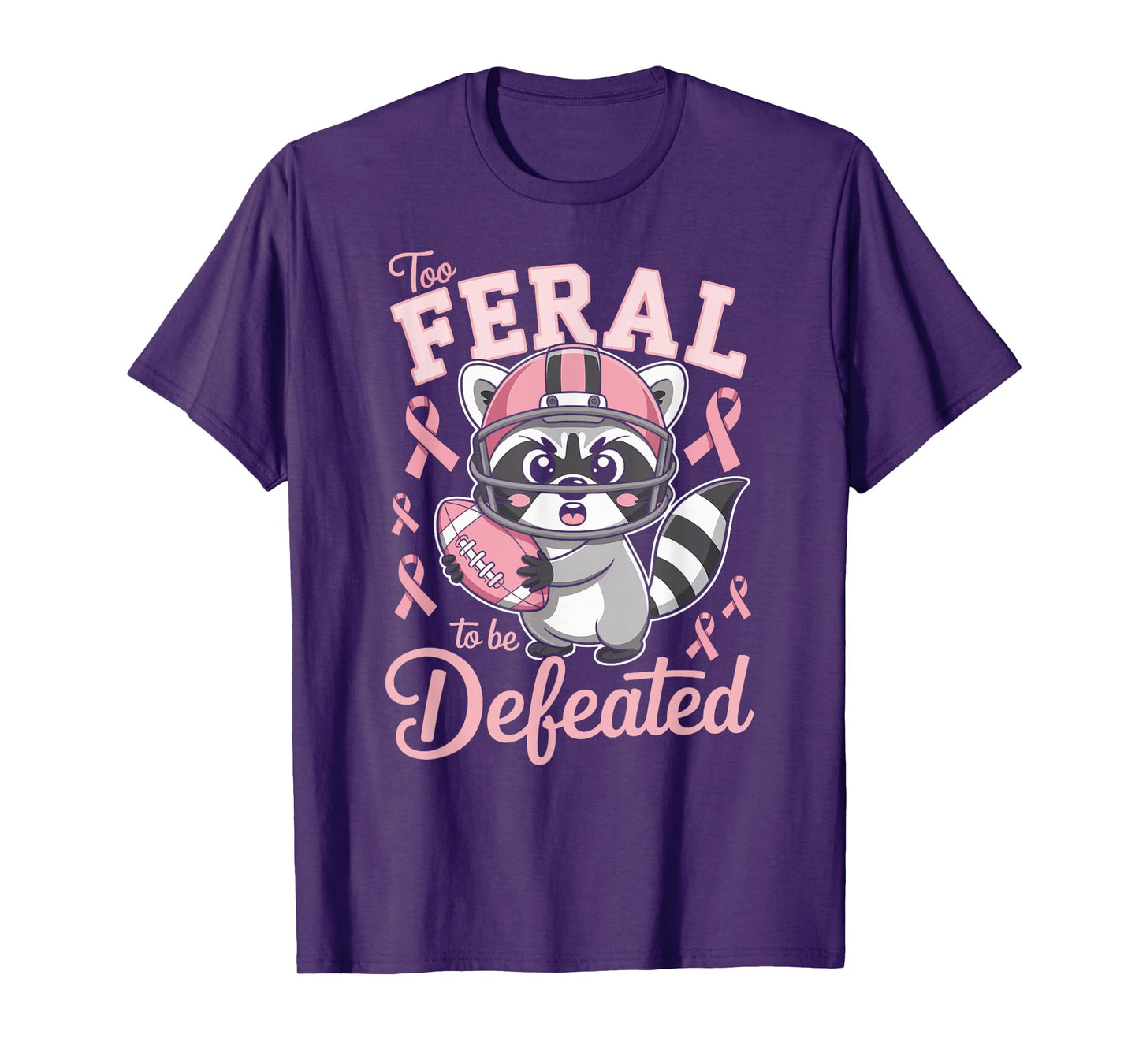 Tackle Breast Cancer Raccoon Football T-Shirt