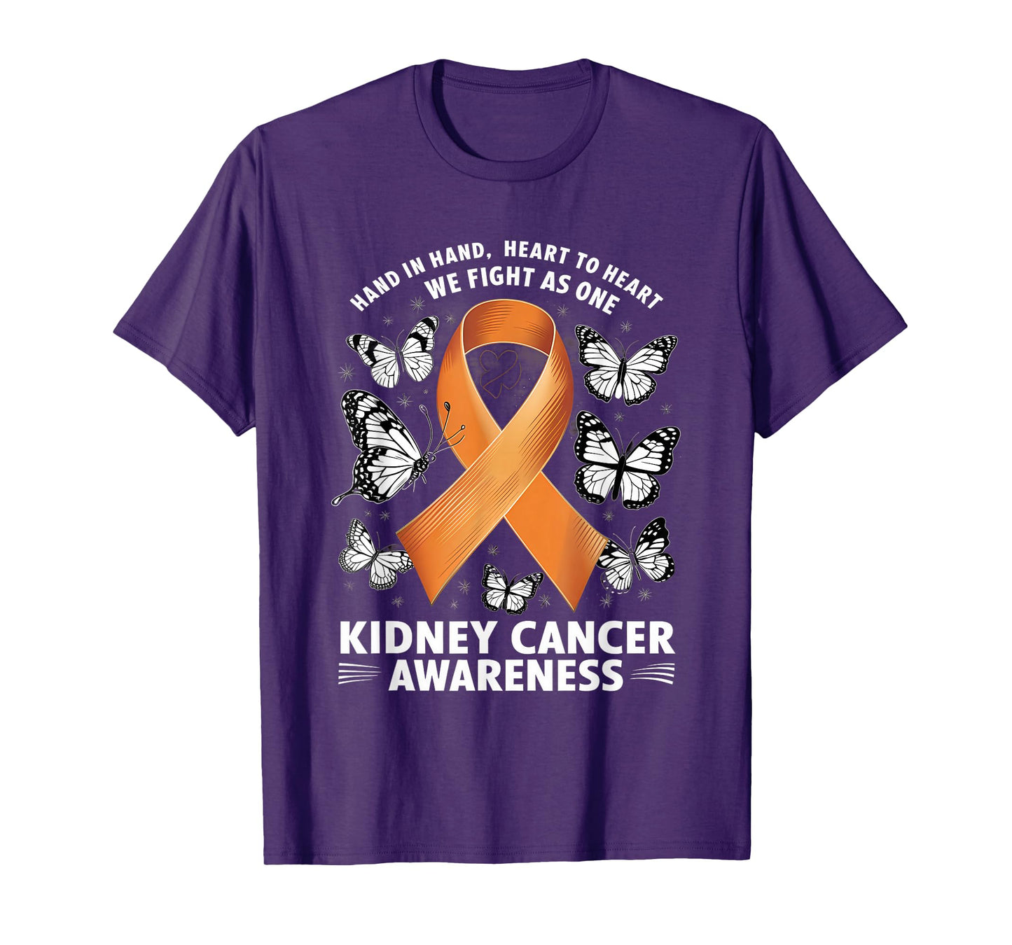 Kidney Cancer Awareness Orange Ribbon We Fight As One T-Shirt