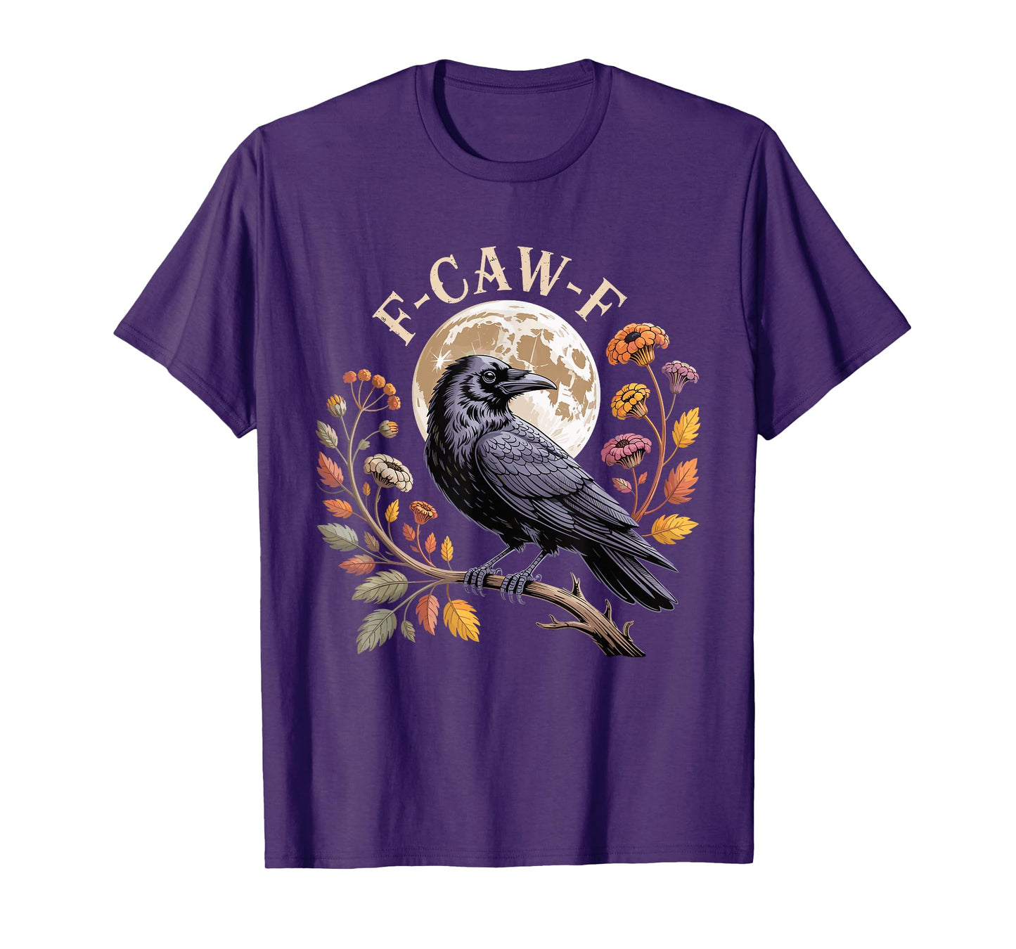 F-Caw-F Raven Moon Gothic Halloween, Black Crow Bird Lover T-Shirt