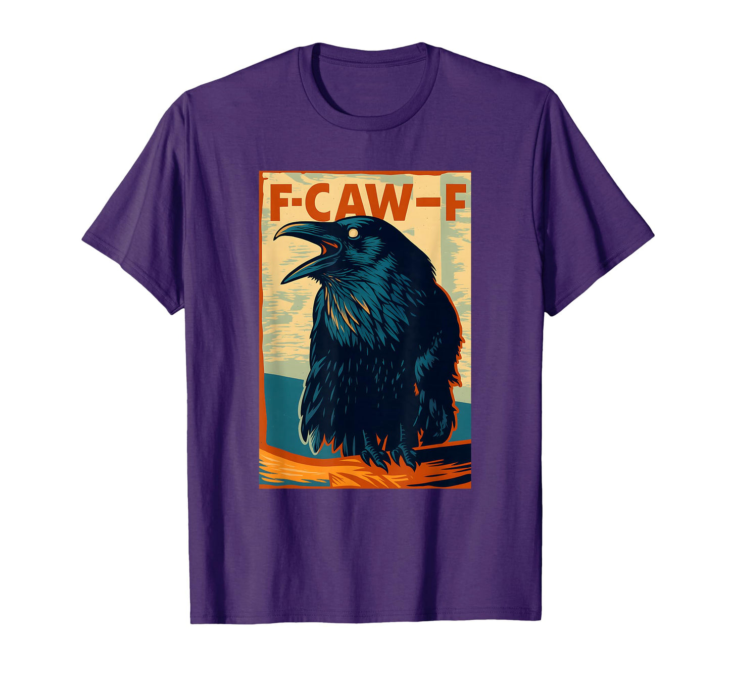Funny Black Crow Bird with F-Caw-F Saying T-Shirt