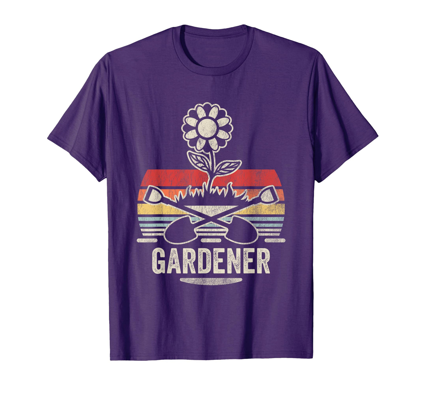 Gardener Retro Style Flower Shovel Design T-Shirt