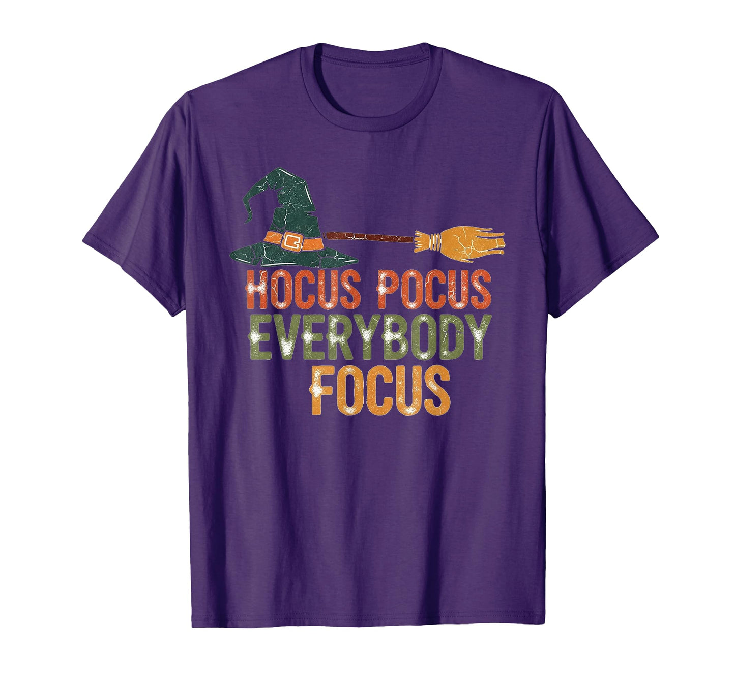 Vintage Halloween Witch Teacher Hocus Pocus Everybody Focus T-Shirt