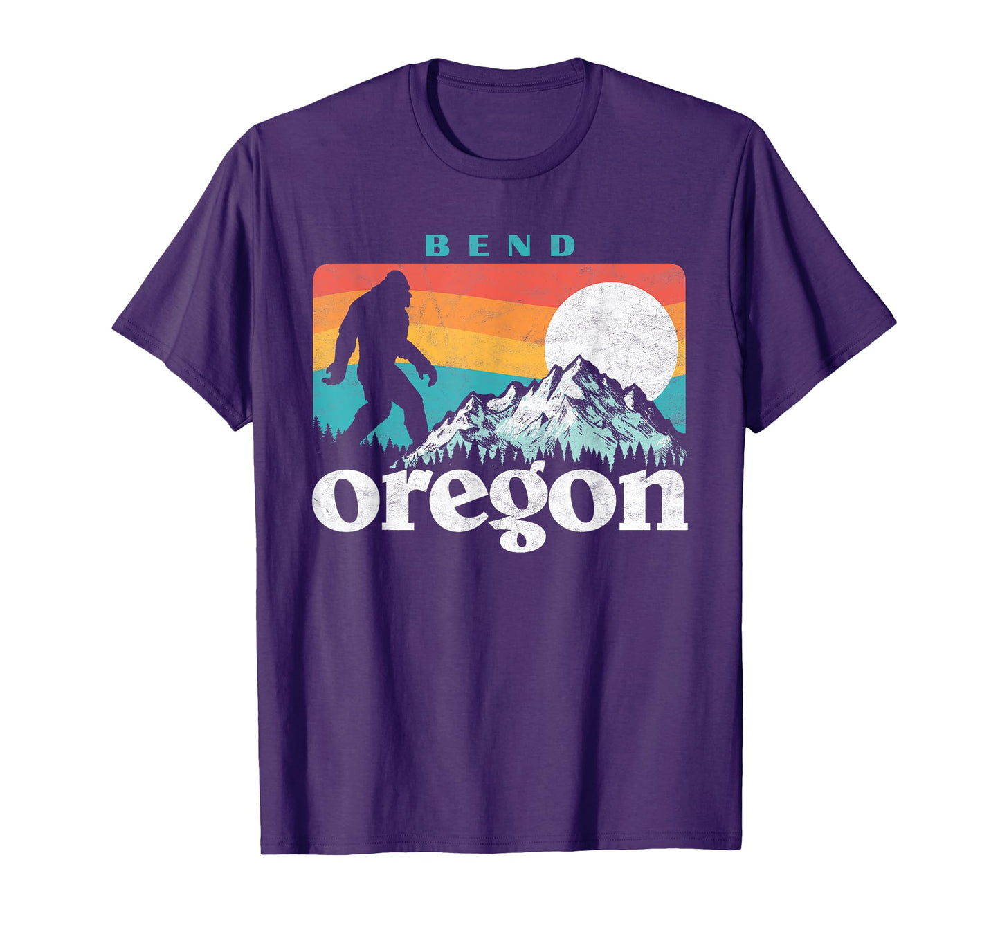 Bend Oregon Retro 80s Bigfoot Mountains T-Shirt